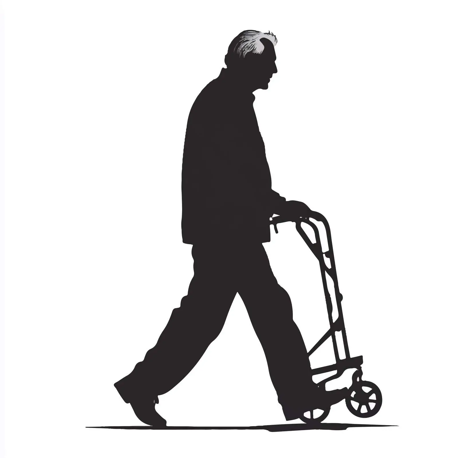 Silhouette of an Elderly Man Walking Vector — free download from Dotvec