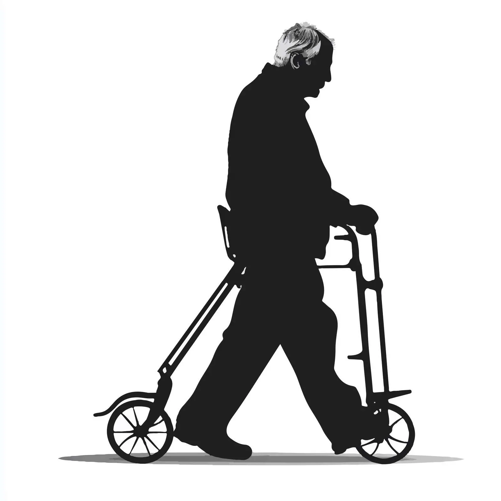 Silhouette of an Old Man Walking — free download from Dotvec