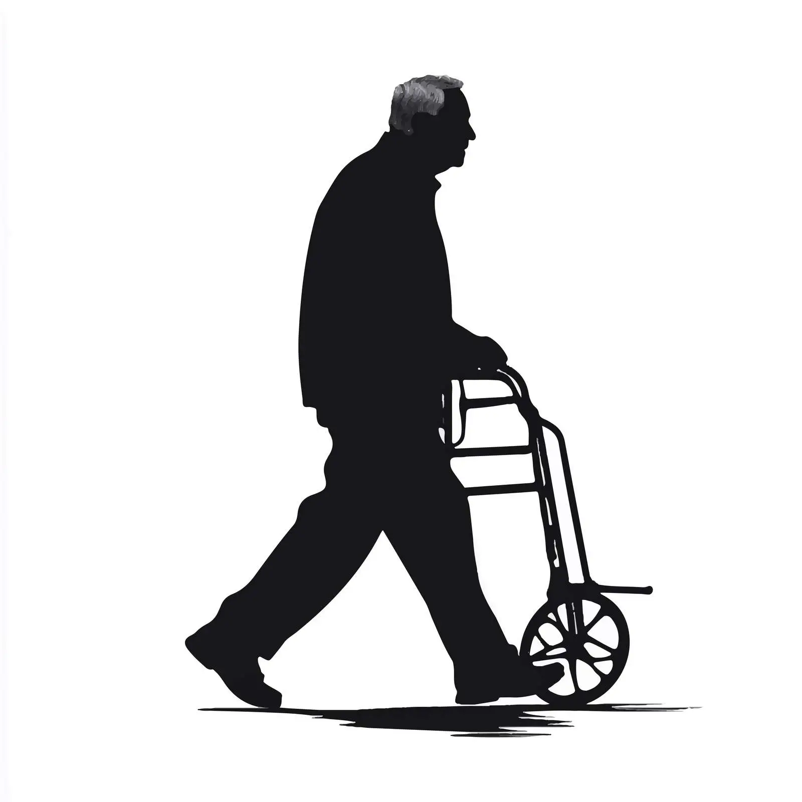 Silhouette of Elderly Man Walking Vector Illustration — free download from Dotvec