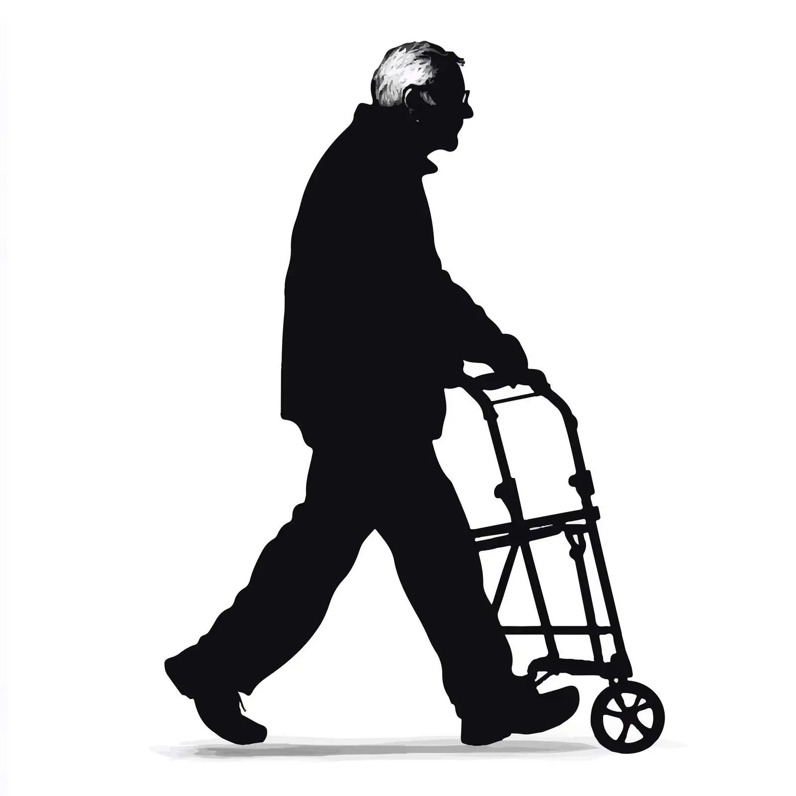 Silhouette of an Old Man Walking — free download from Dotvec