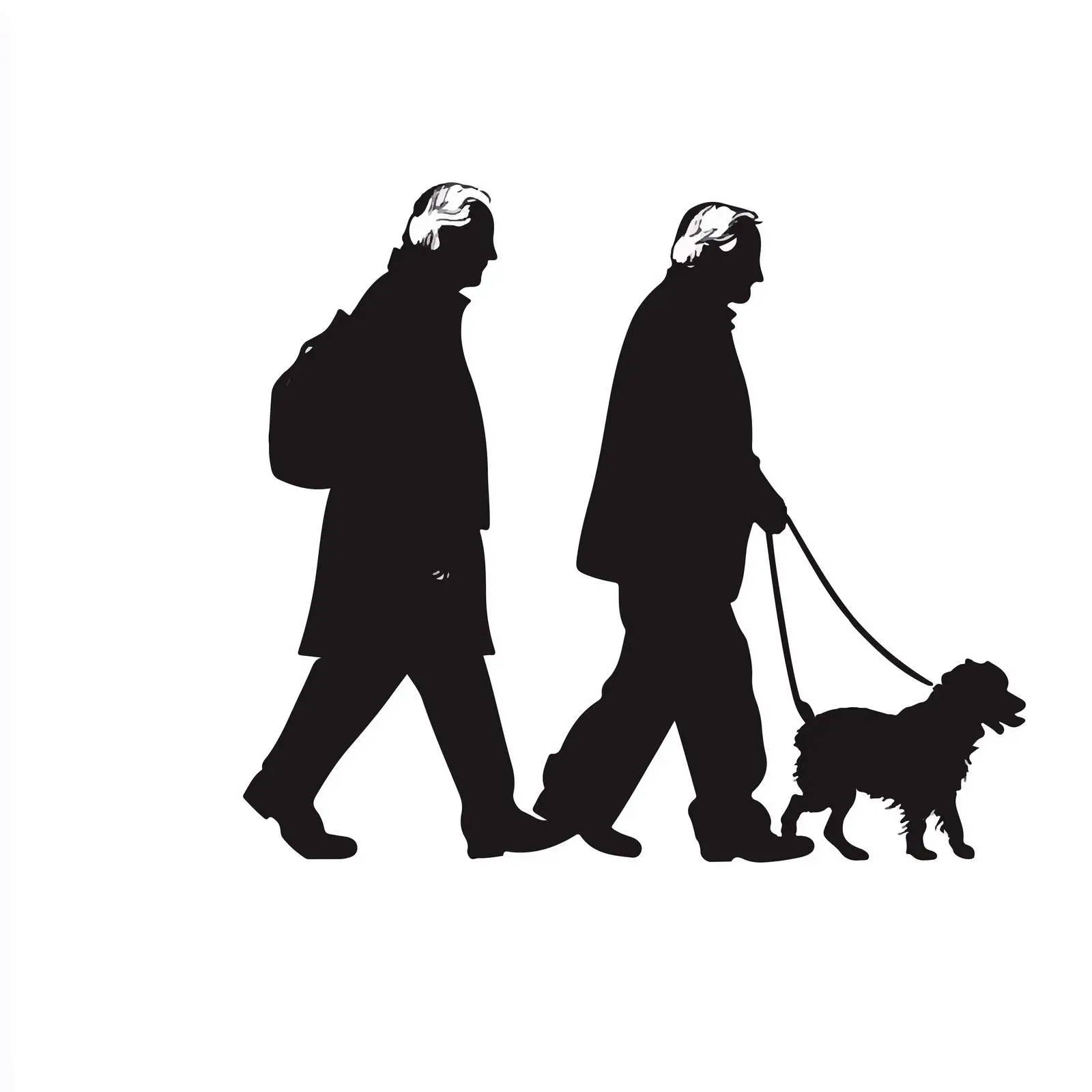 Silhouette of Elderly People Walking — free download from Dotvec