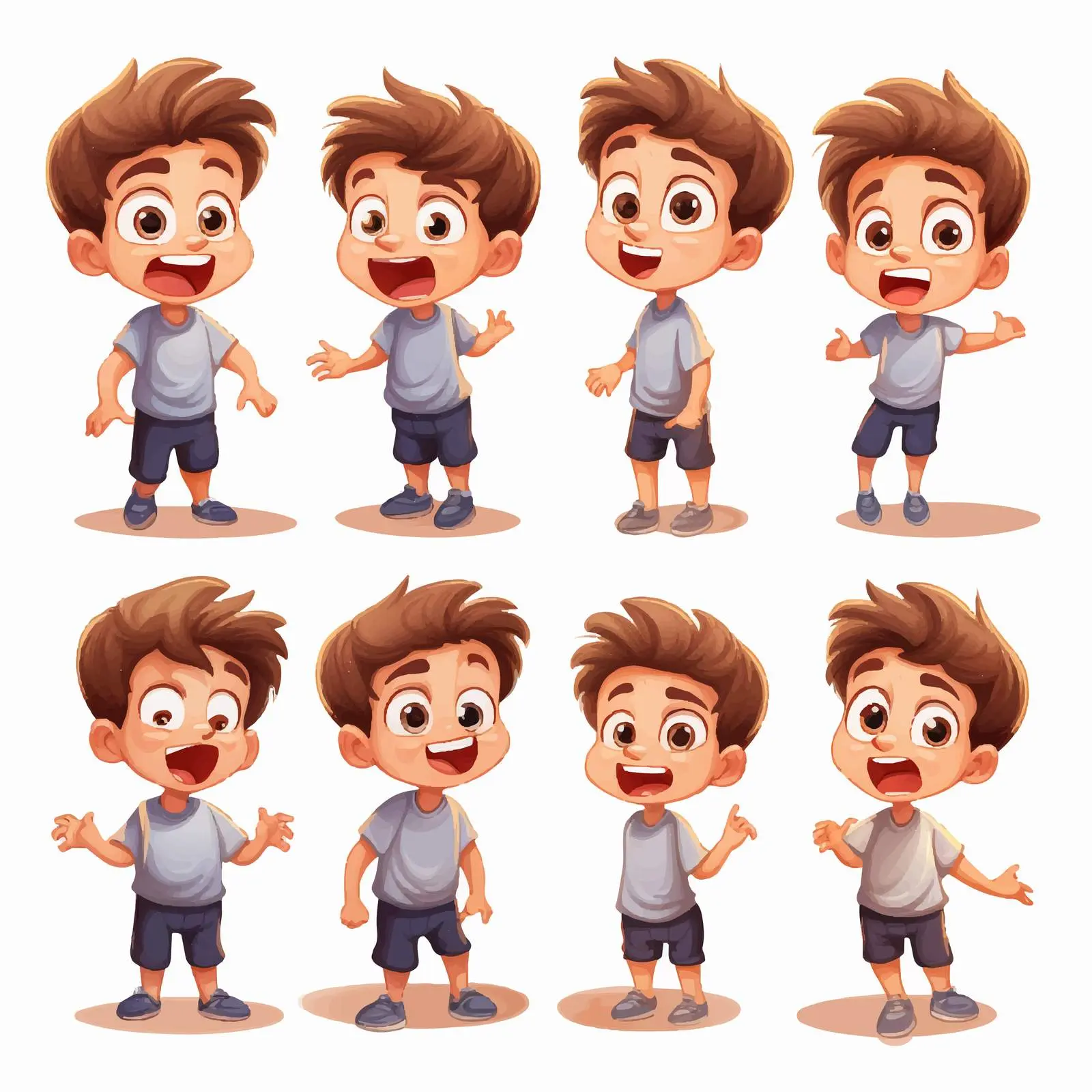 Boy Illustrating Various Emotions Vector Design — free download from Dotvec