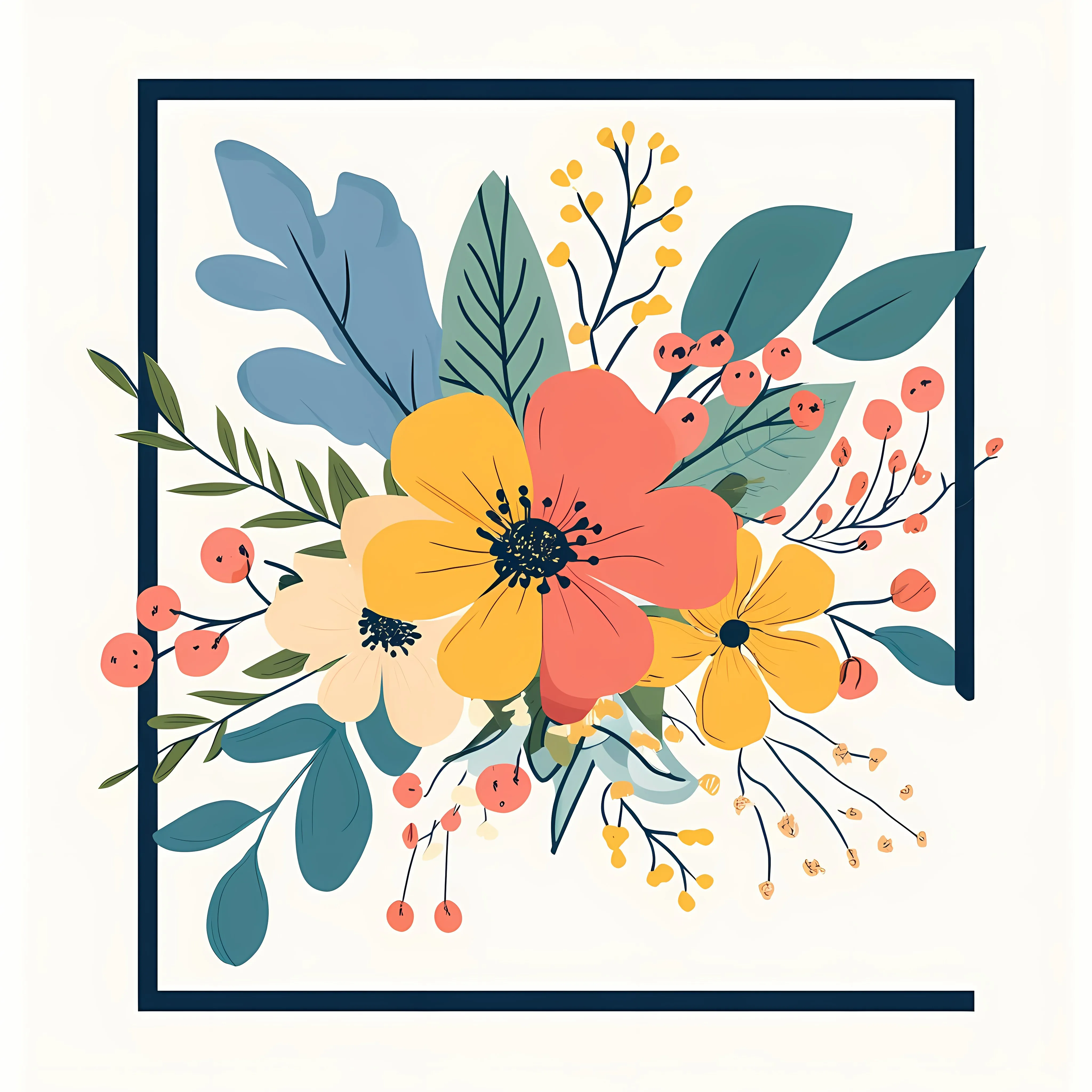 Bright Flower Bouquet Vector Illustration — free download from Dotvec