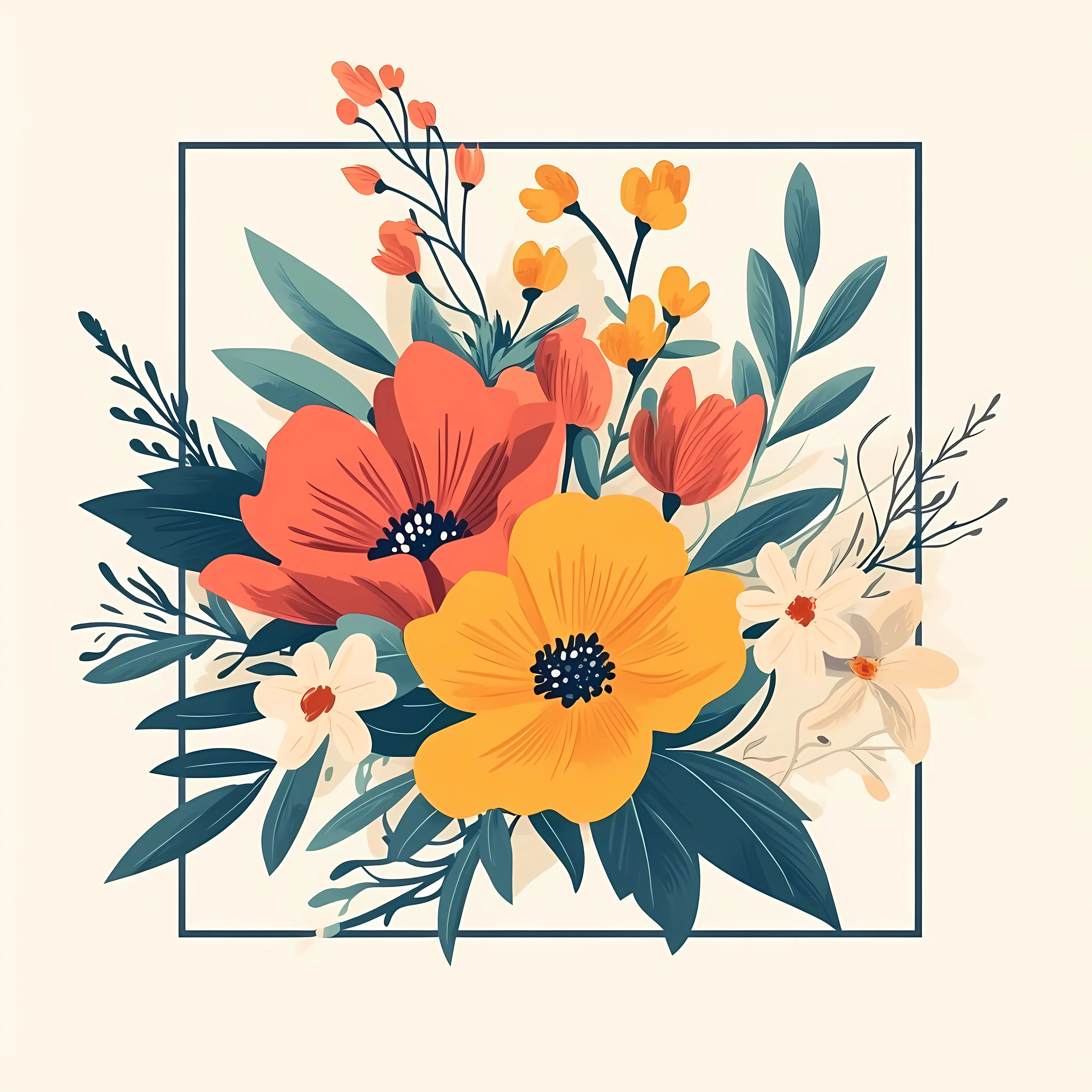 Bright Flower Bouquet Vector Illustration — free download from Dotvec