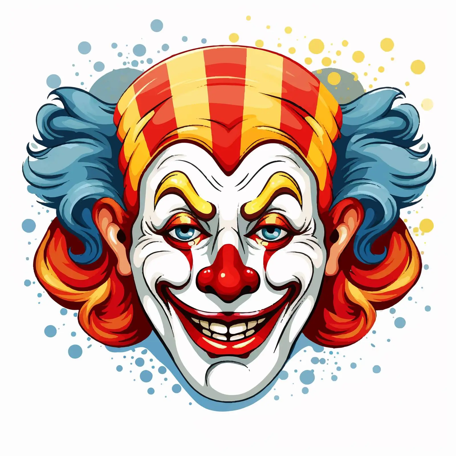 Clown Faces Vector Illustrations in Two Styles – free entertainment vector image from Dotvec