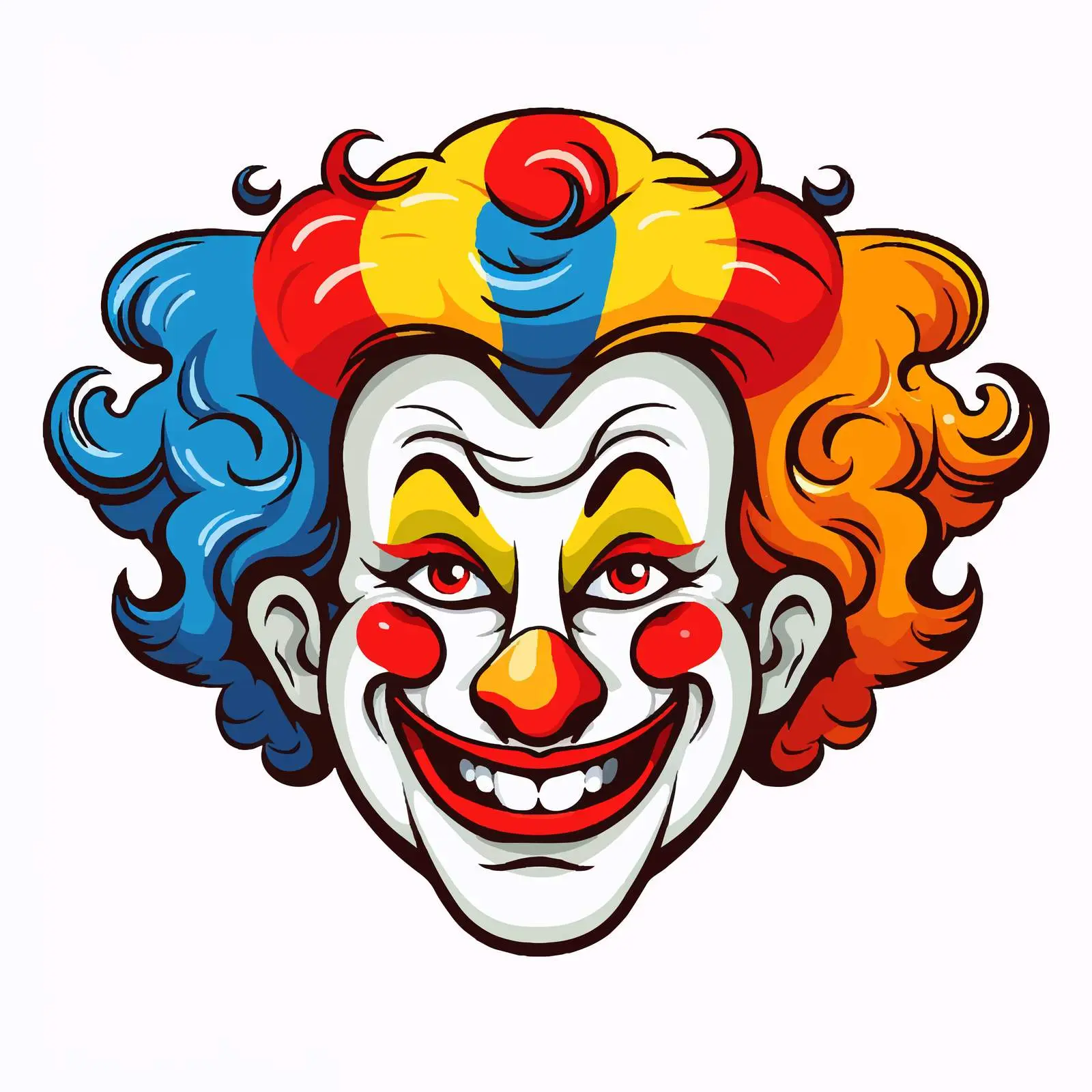 Clown Faces Vector Illustration in Two Styles — free download from Dotvec