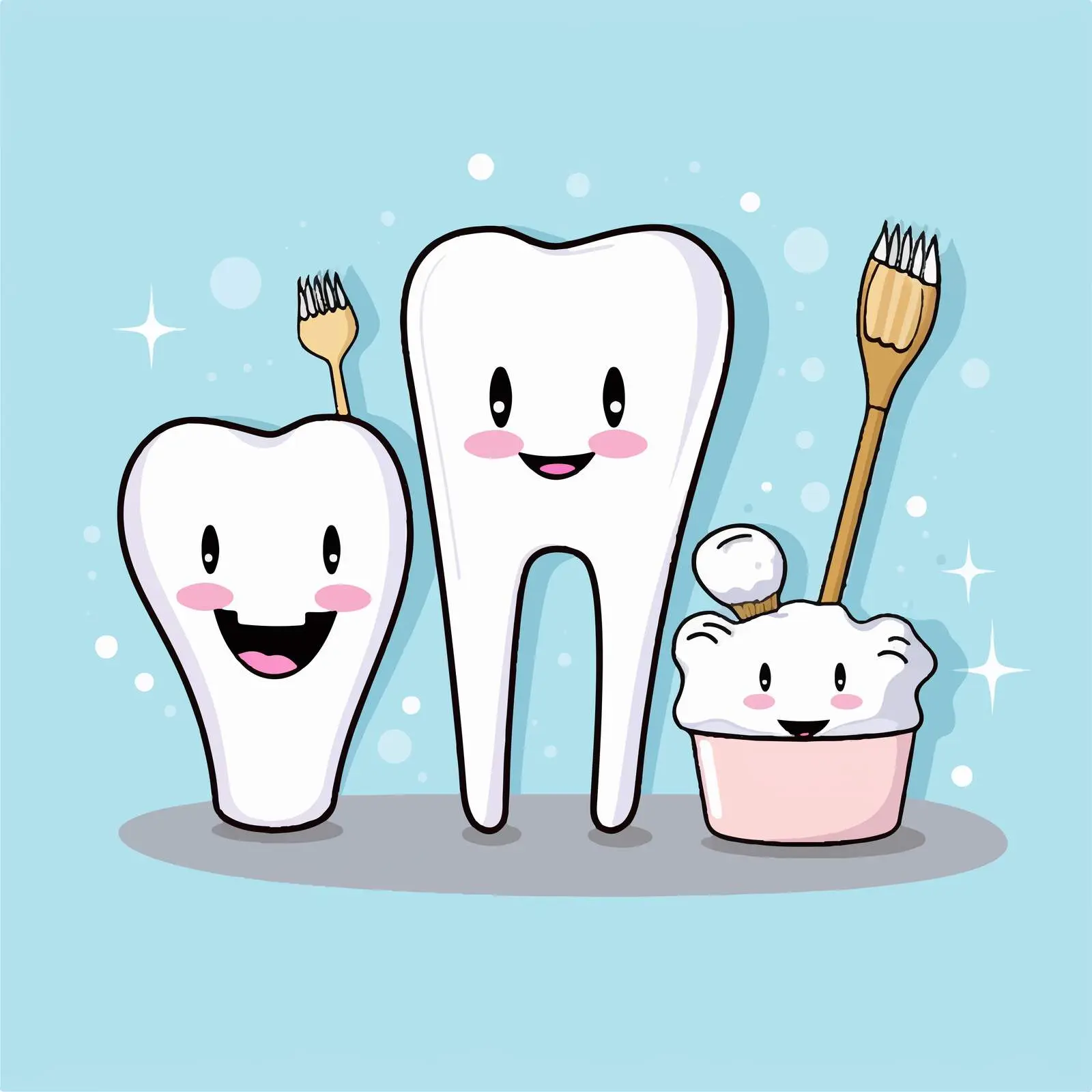 Dental Care Tools and Smiling Teeth Illustration – free smiling teeth image from Dotvec