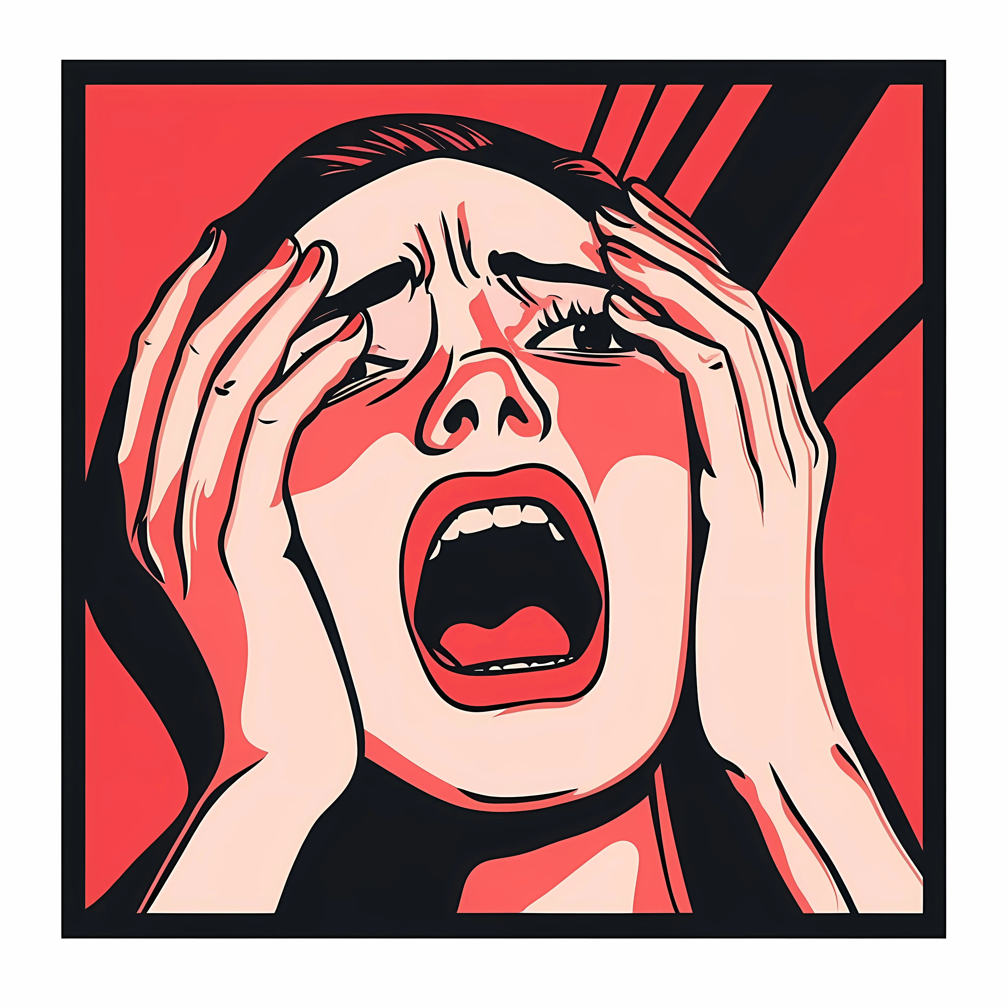 Female Illustration with Open Mouth Expression — free download from Dotvec