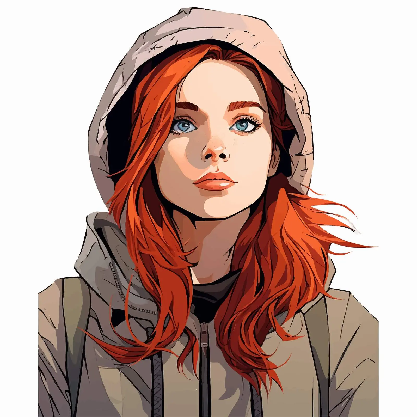 Colored Vector Illustration of a Girl — free download from Dotvec