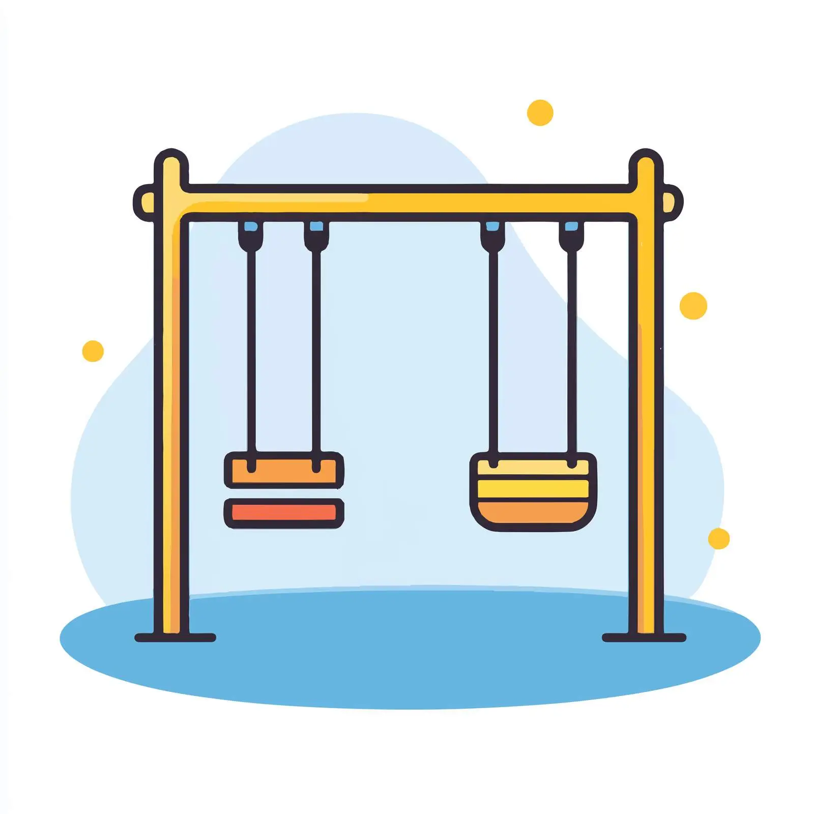 Swing and Playground Flat Vector Illustration — free download from Dotvec