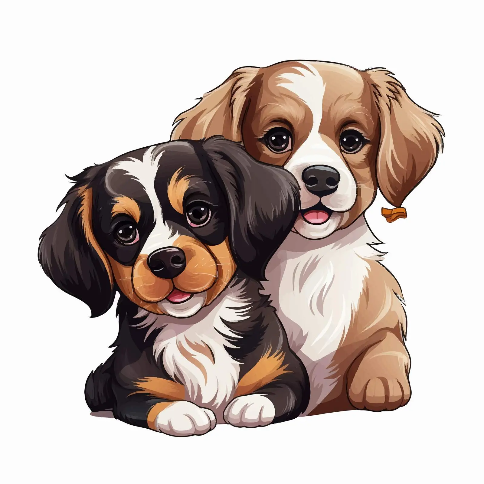 Cute Puppy Faces Vector Illustration — free download from Dotvec