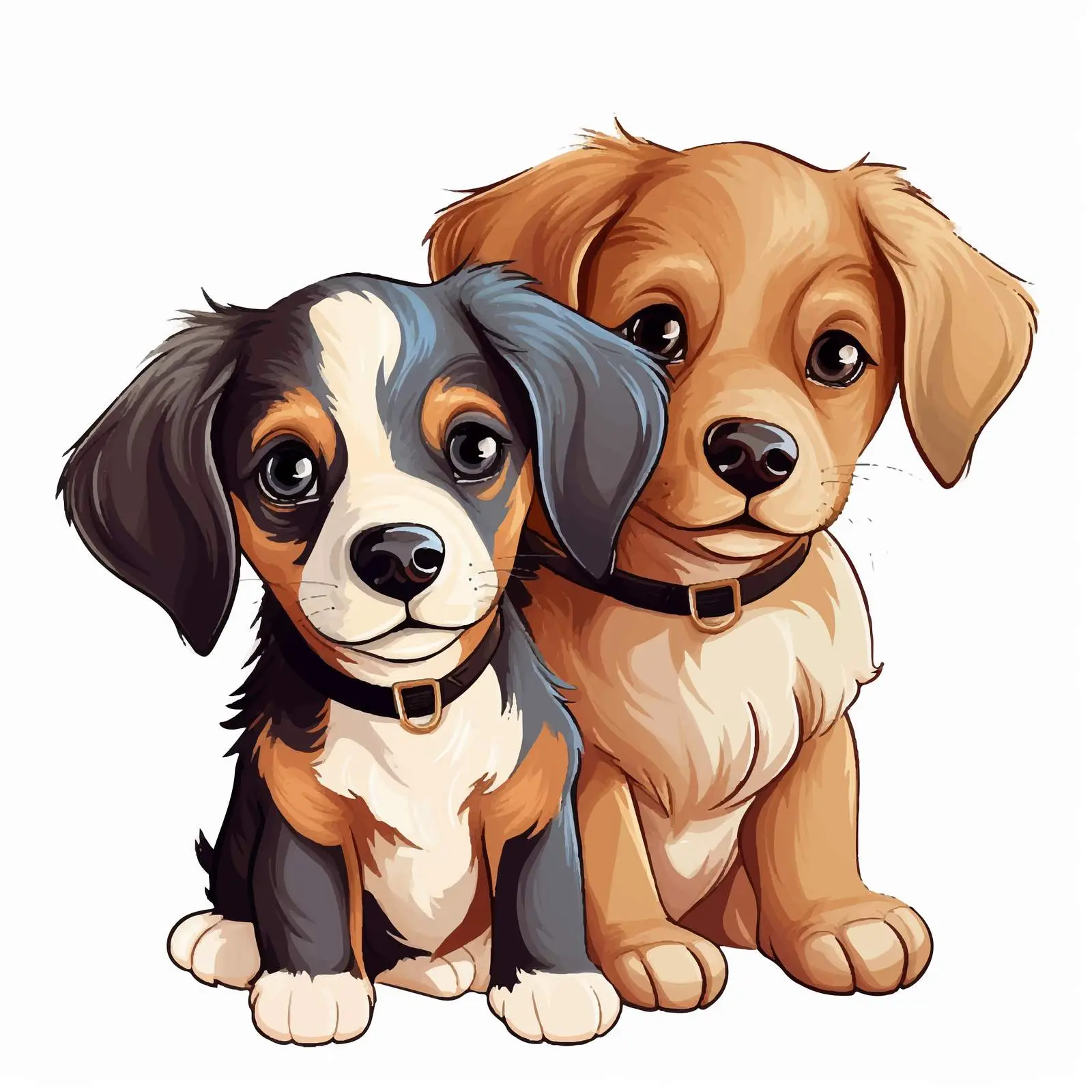Adorable Puppy Faces Vector Illustration — free download from Dotvec