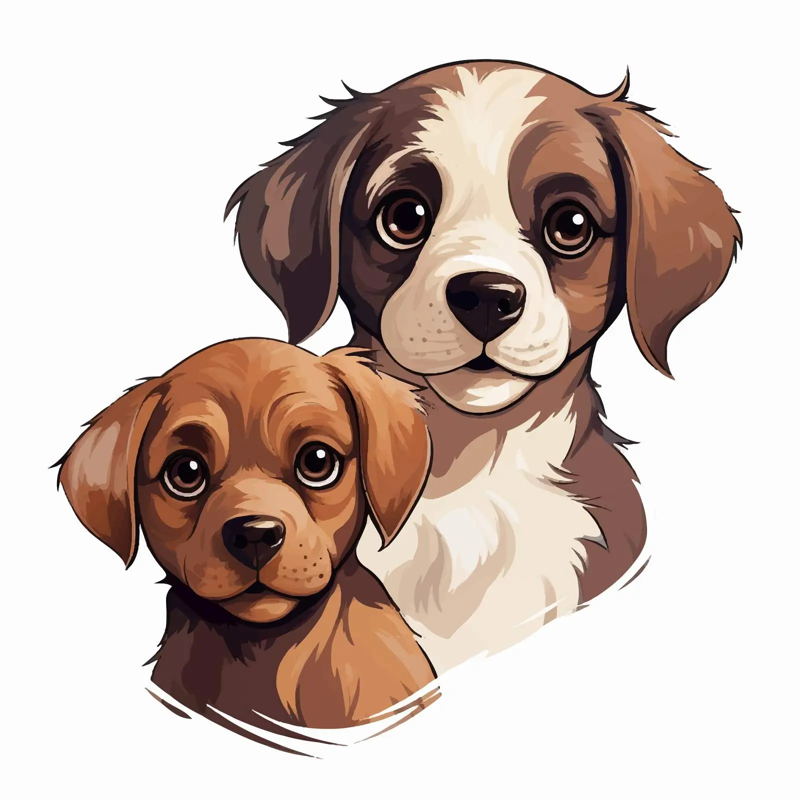Cute Puppy Faces Vector Illustration — free download from Dotvec