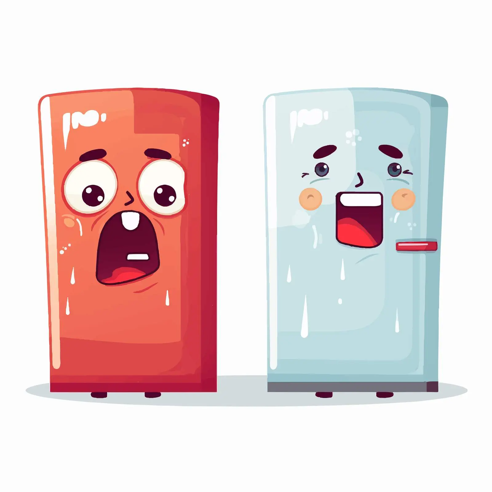 Cartoon Refrigerators with Emotions Vector Illustration — free download from Dotvec