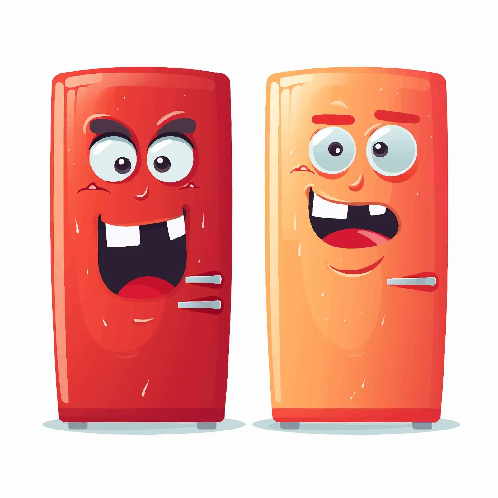 Cartoon Refrigerators with Emotions Illustration — free download from Dotvec