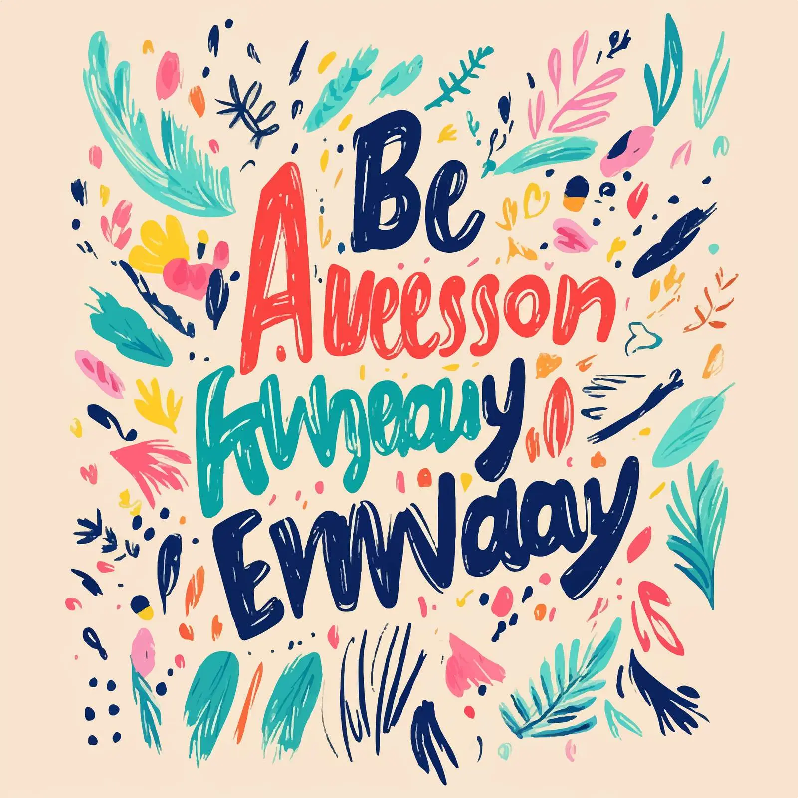 Be Awesome Hand Drawn Vector Illustration — free download from Dotvec