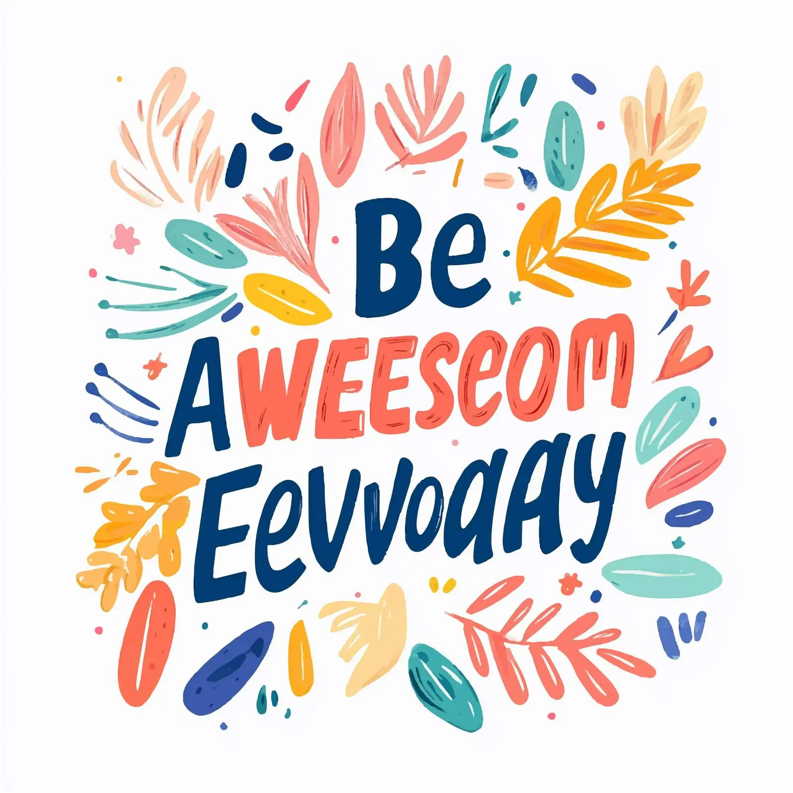 Be Awesome Hand-Drawn Lettering Vector Illustration — free download from Dotvec