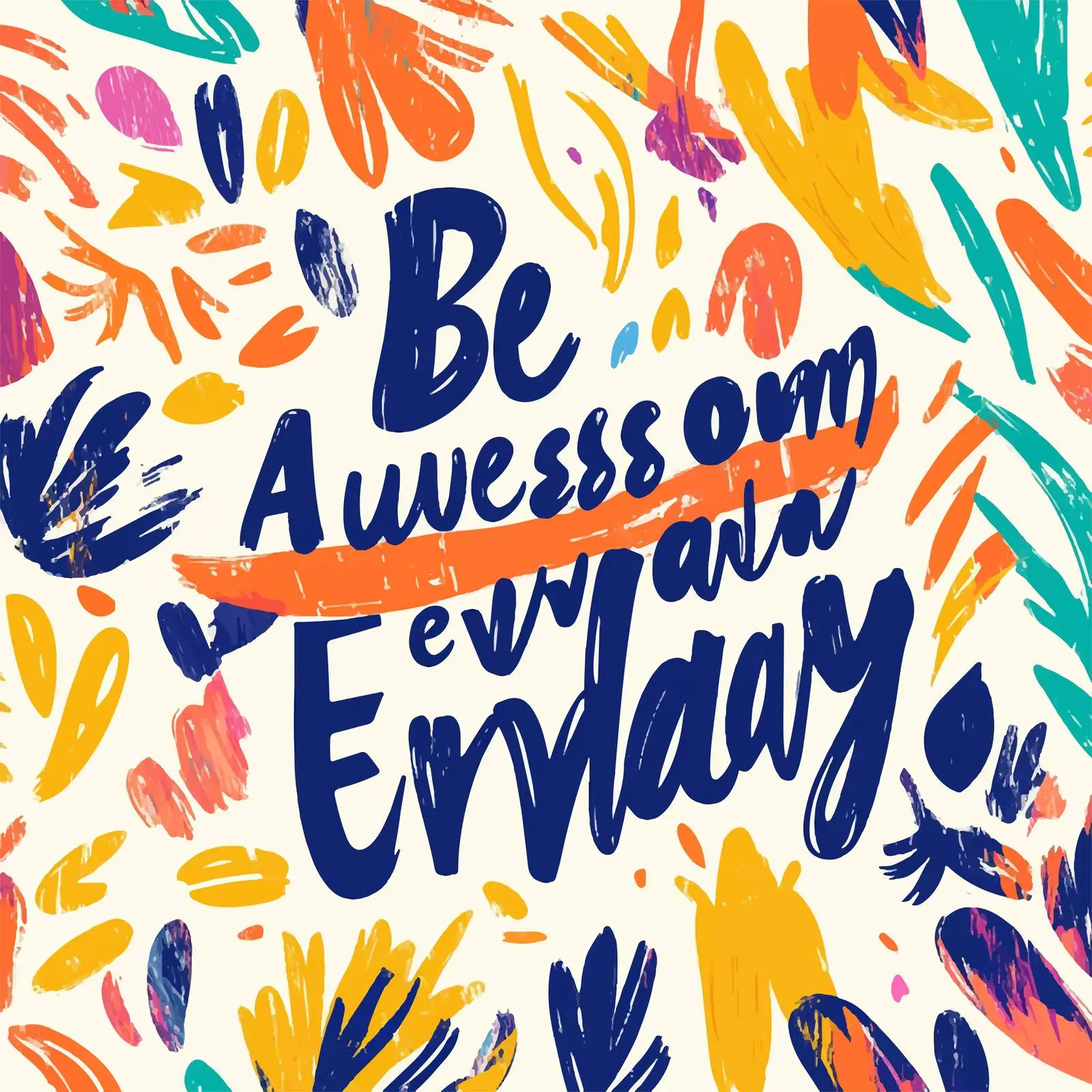Be Awesome Hand Drawn Lettering Vector Illustration — free download from Dotvec