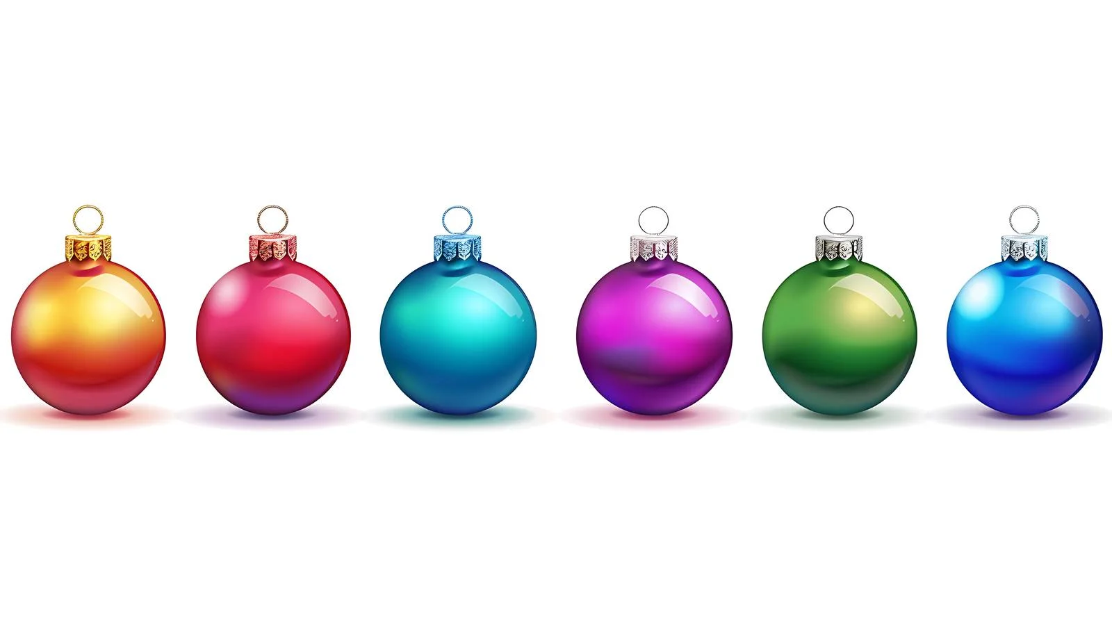 Vibrant Christmas Ornaments Row Displayed — free download from Dotvec