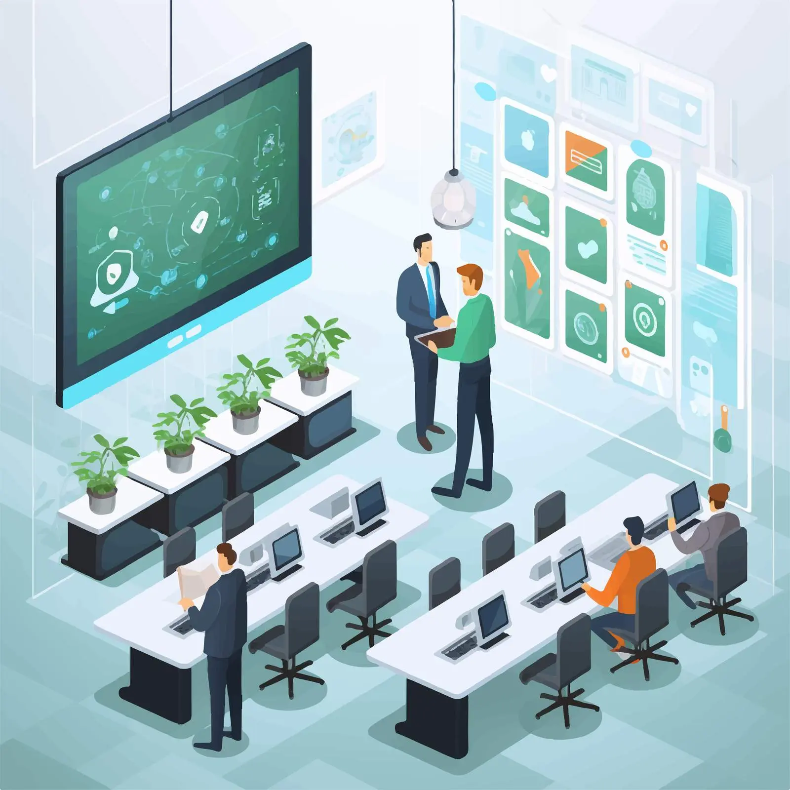 Person Training on Security Systems Vector Illustration — free download from Dotvec