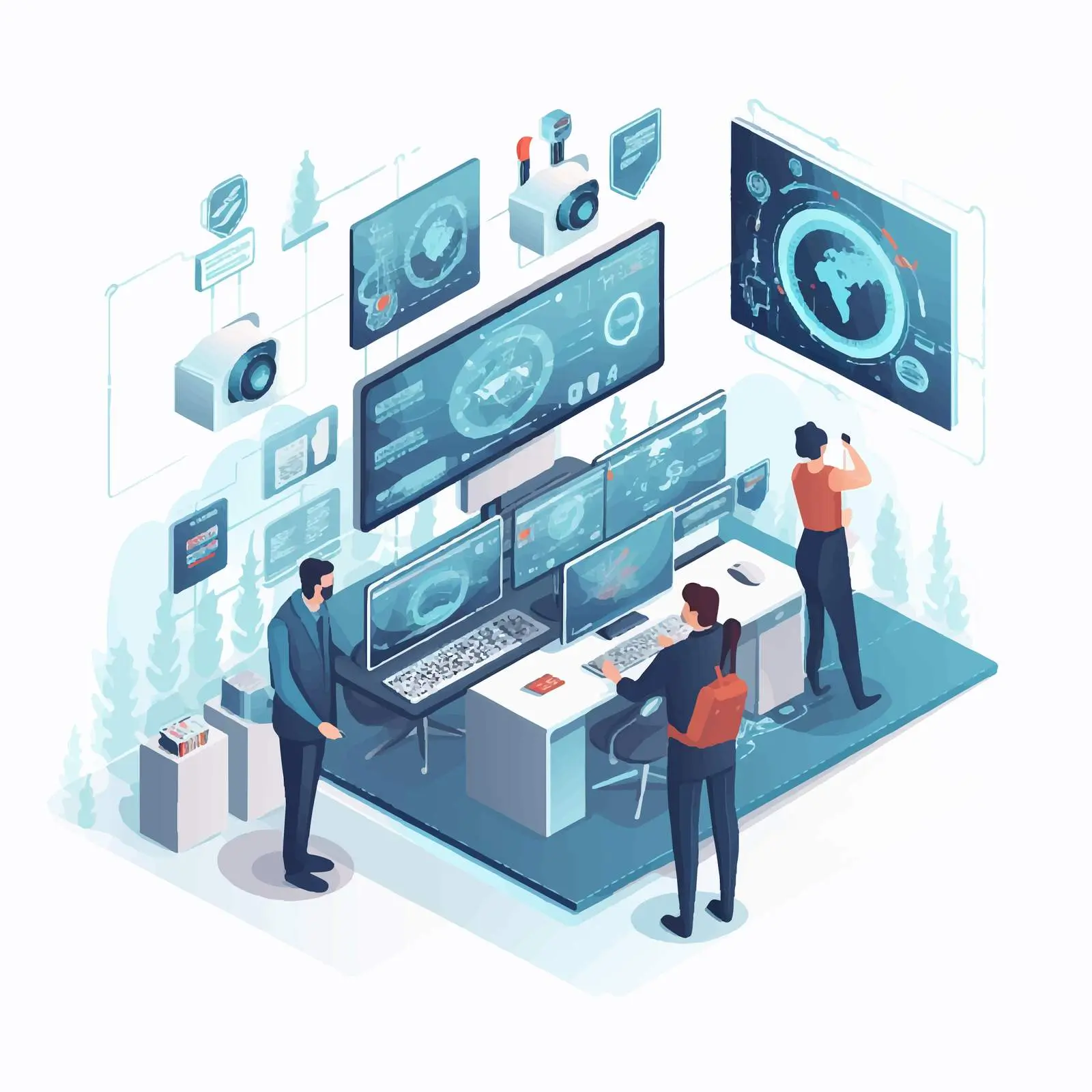 Person Conducting Security Systems Training Vector – free security systems image from Dotvec