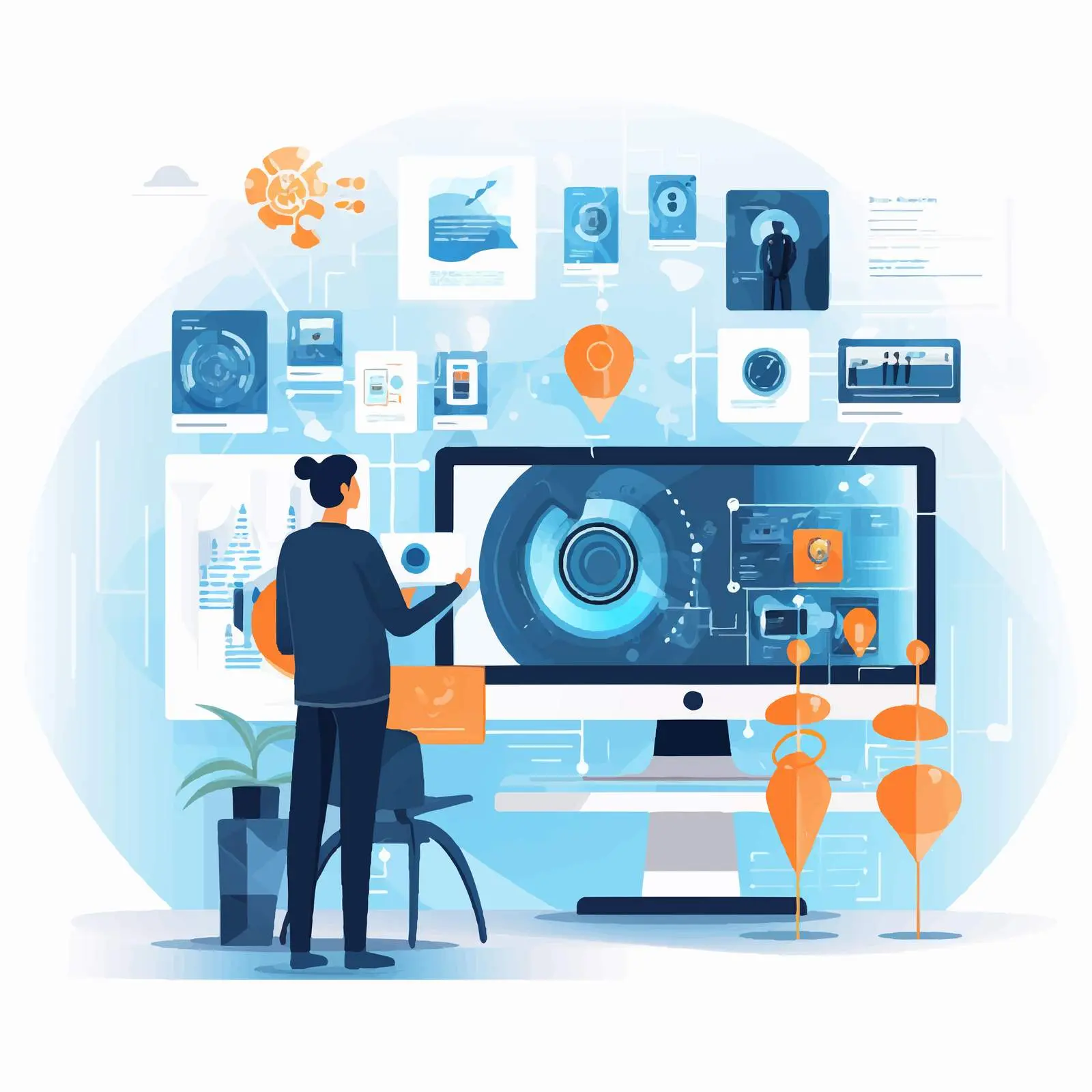 Person Training on Security Systems Vector Art – free security systems image from Dotvec