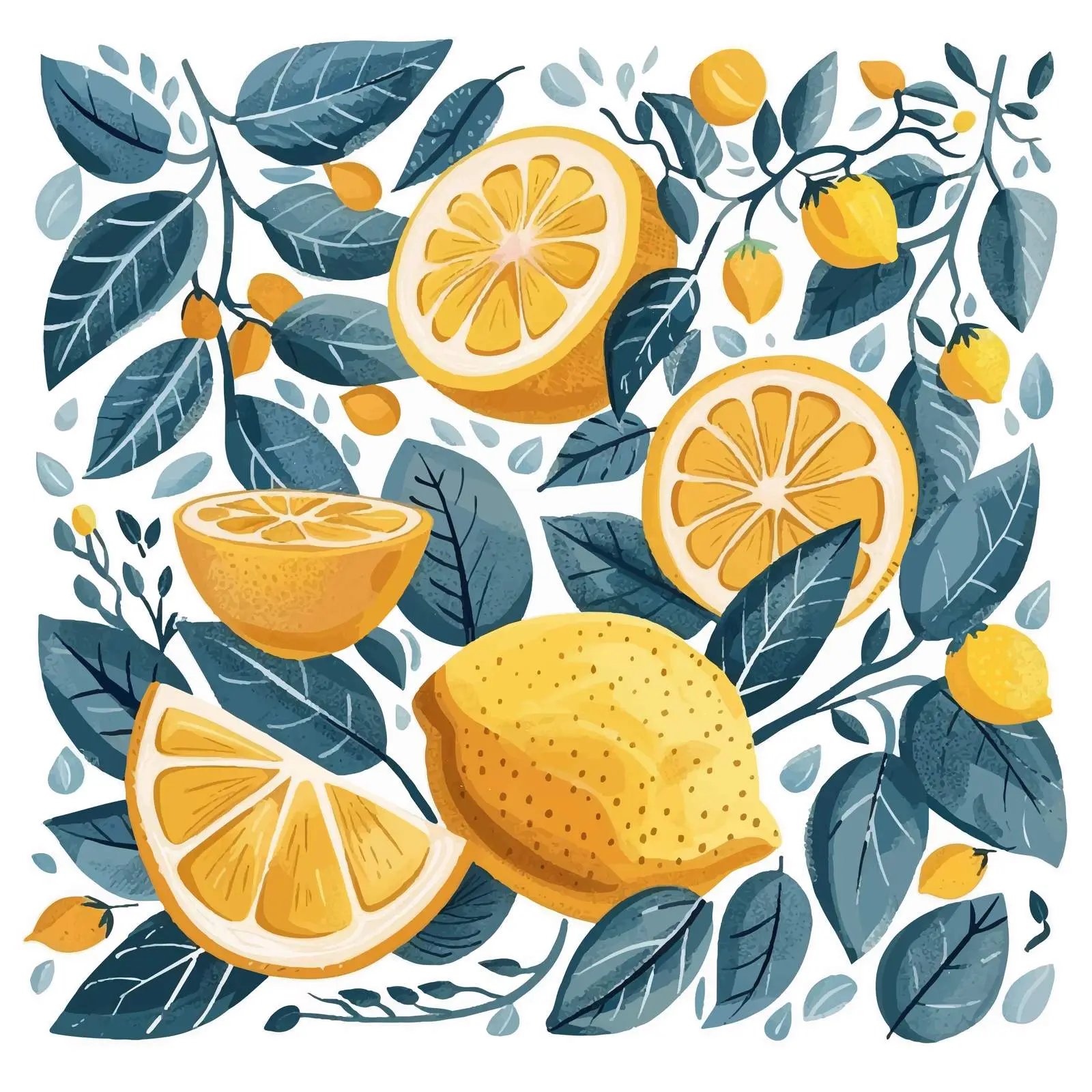 Lemon and Sliced Lemon Vector Illustration — free download from Dotvec
