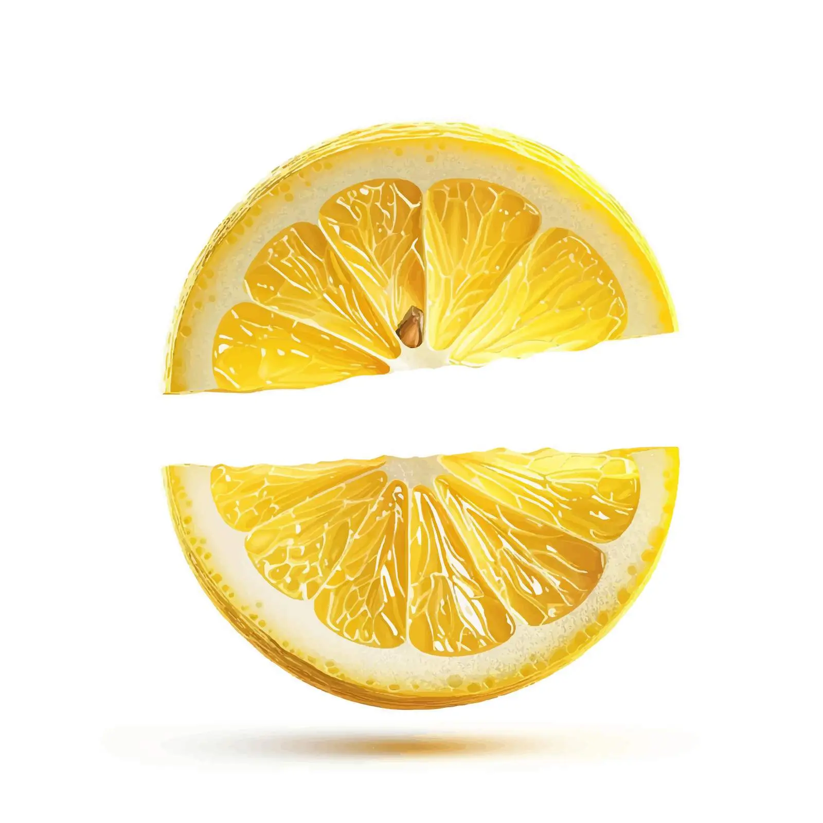 Fresh Lemon and Sliced Lemon Vector Illustration — free download from Dotvec