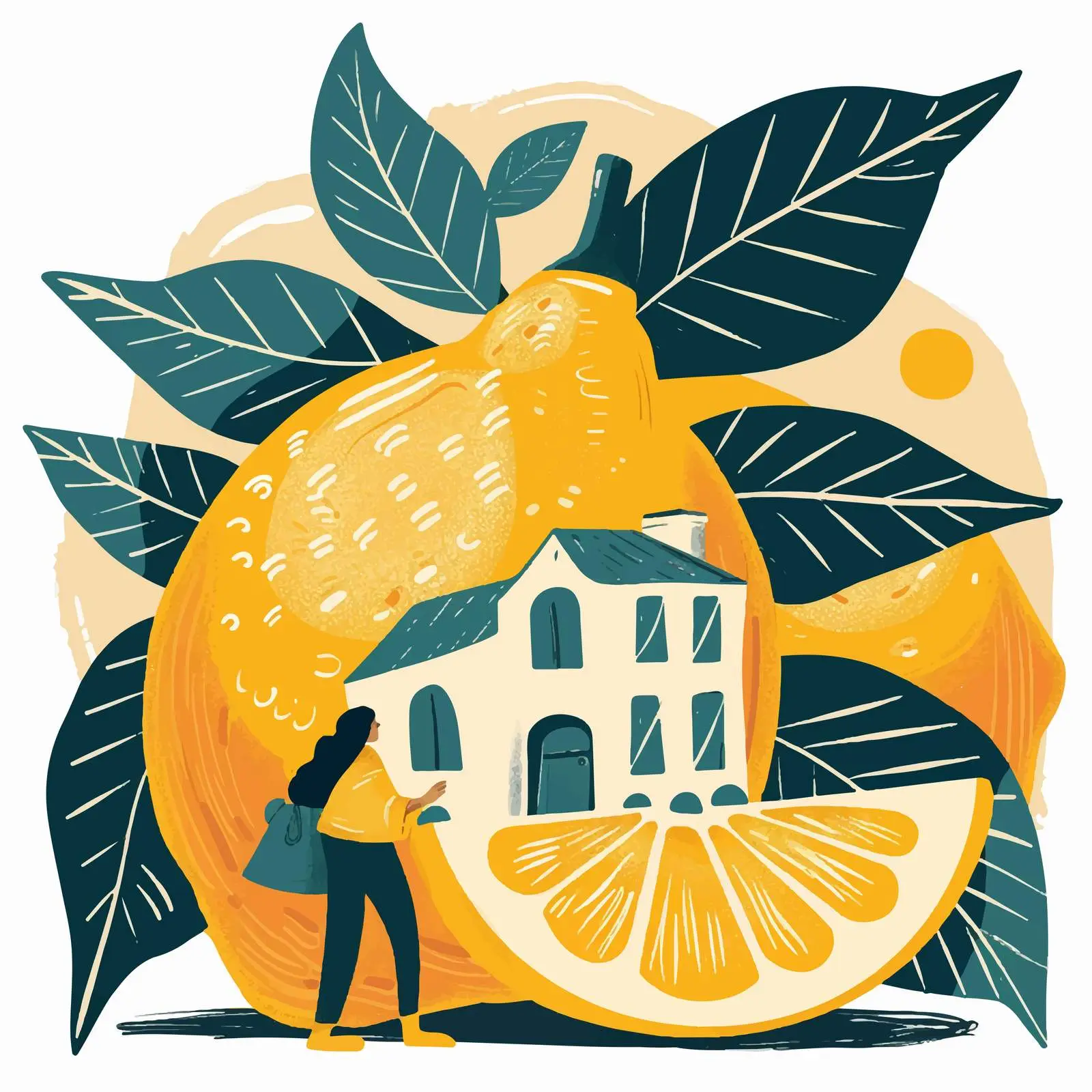 Lemon and Sliced Lemon Vector Illustration — free download from Dotvec