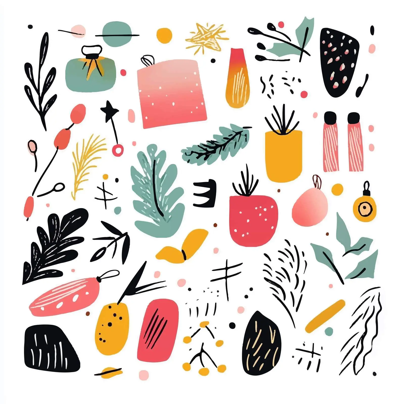 Modern Colorful Hand-Drawn Doodle Vectors Set — free download from Dotvec