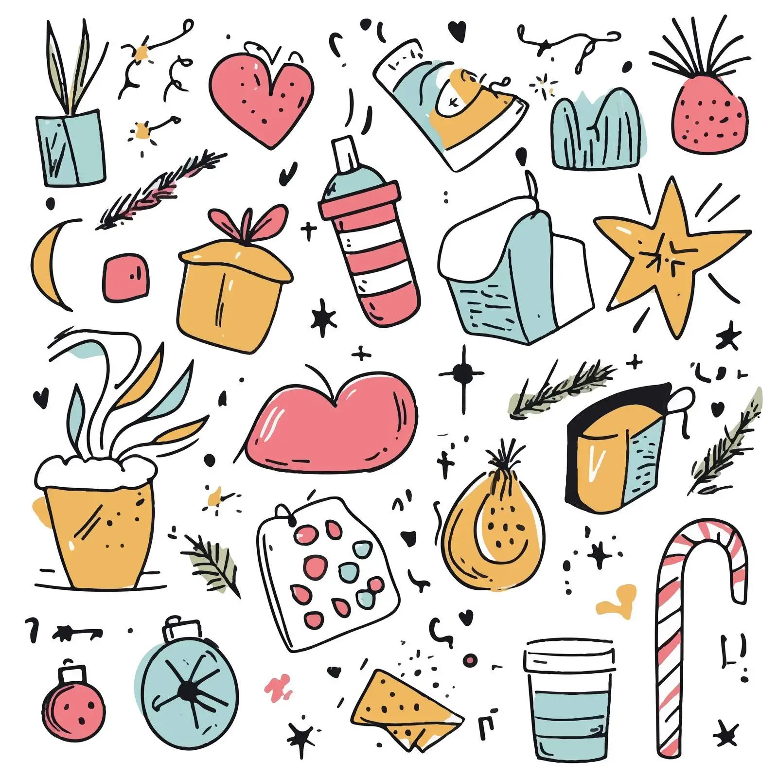 Modern Colorful Hand-Drawn Doodle Vector Set — free download from Dotvec