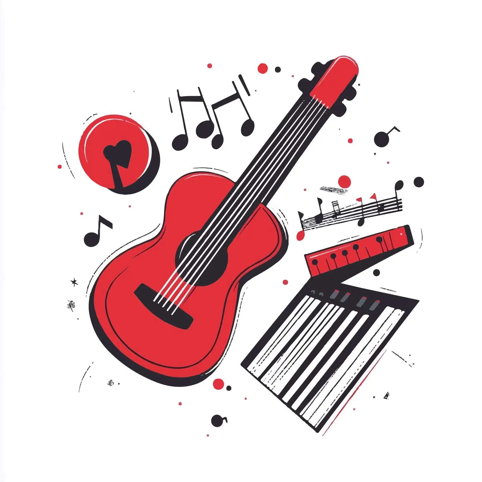 Flat Vector Musical Instrument Illustration on White Background — free download from Dotvec