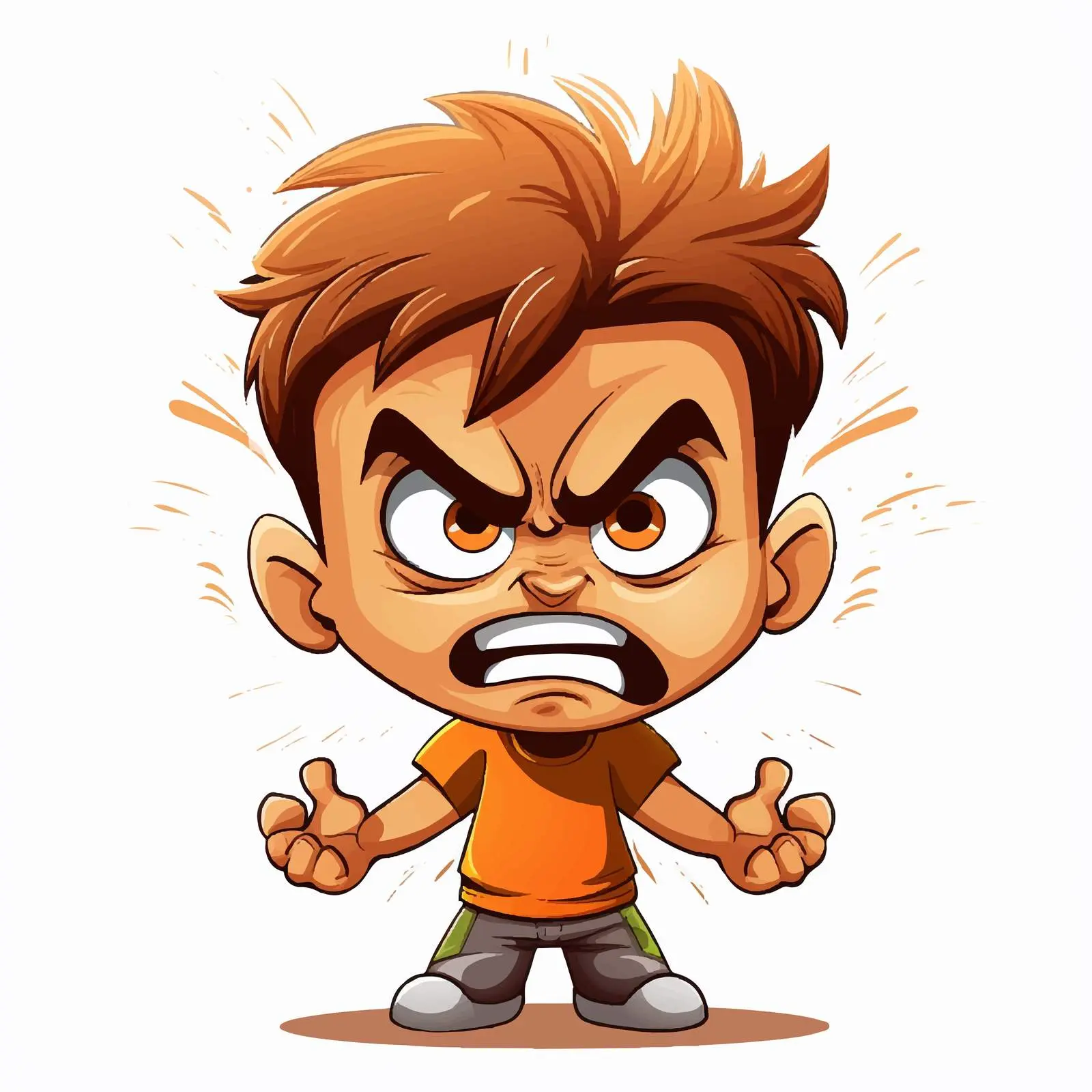 Angry Boy Cartoon Vector Illustration — free download from Dotvec