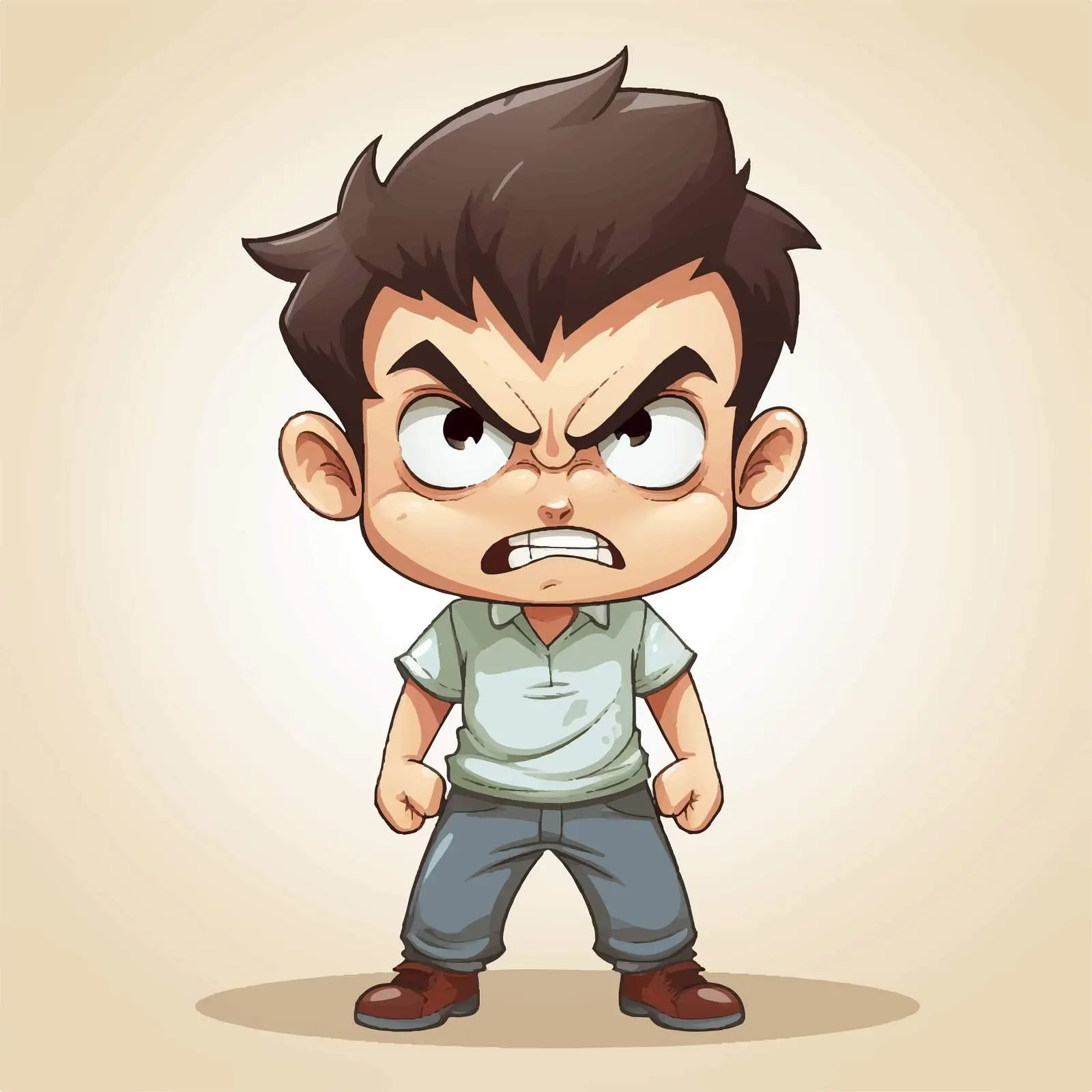 Angry Boy Cartoon Vector Illustration — free download from Dotvec