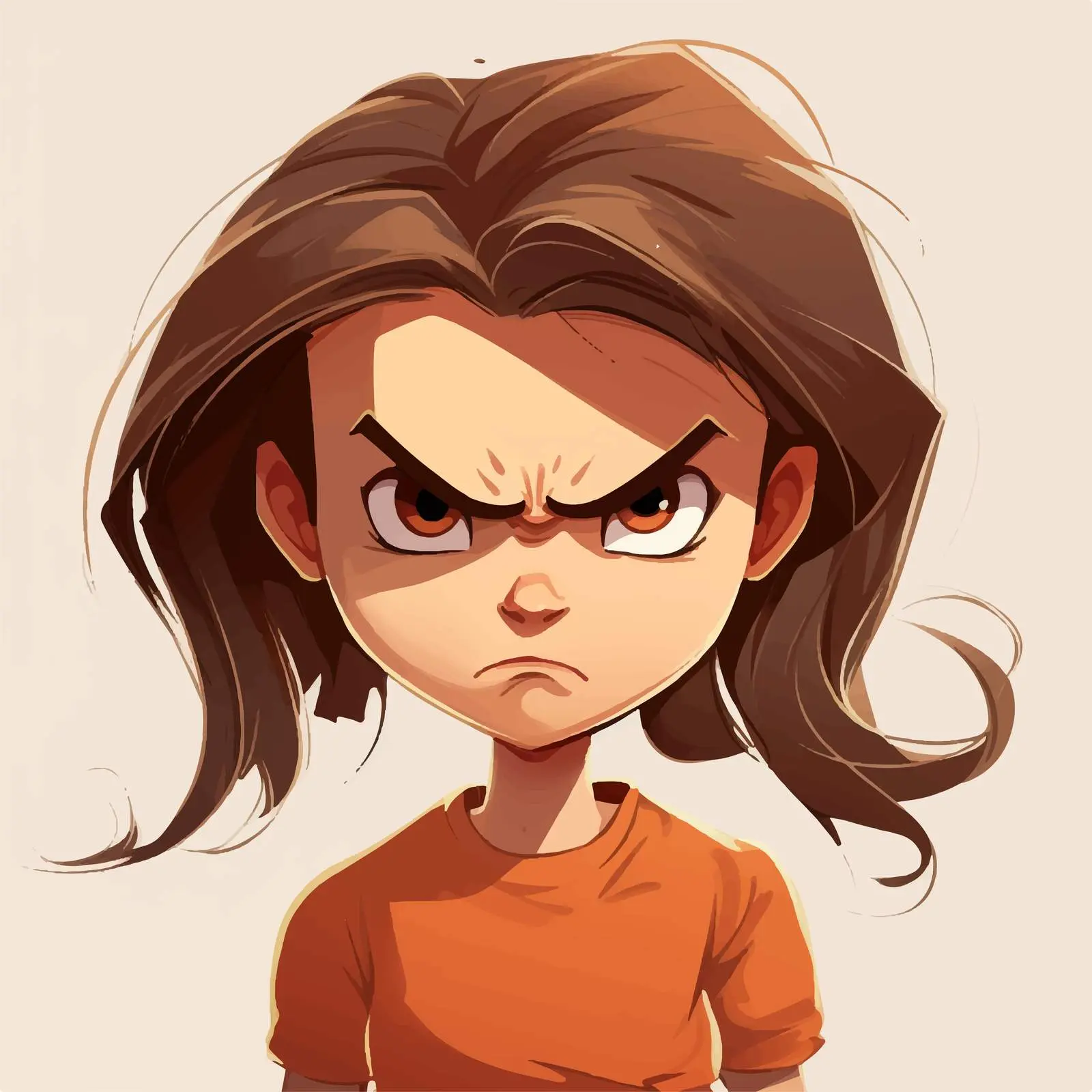 Angry Girl Cartoon Vector Illustration — free download from Dotvec
