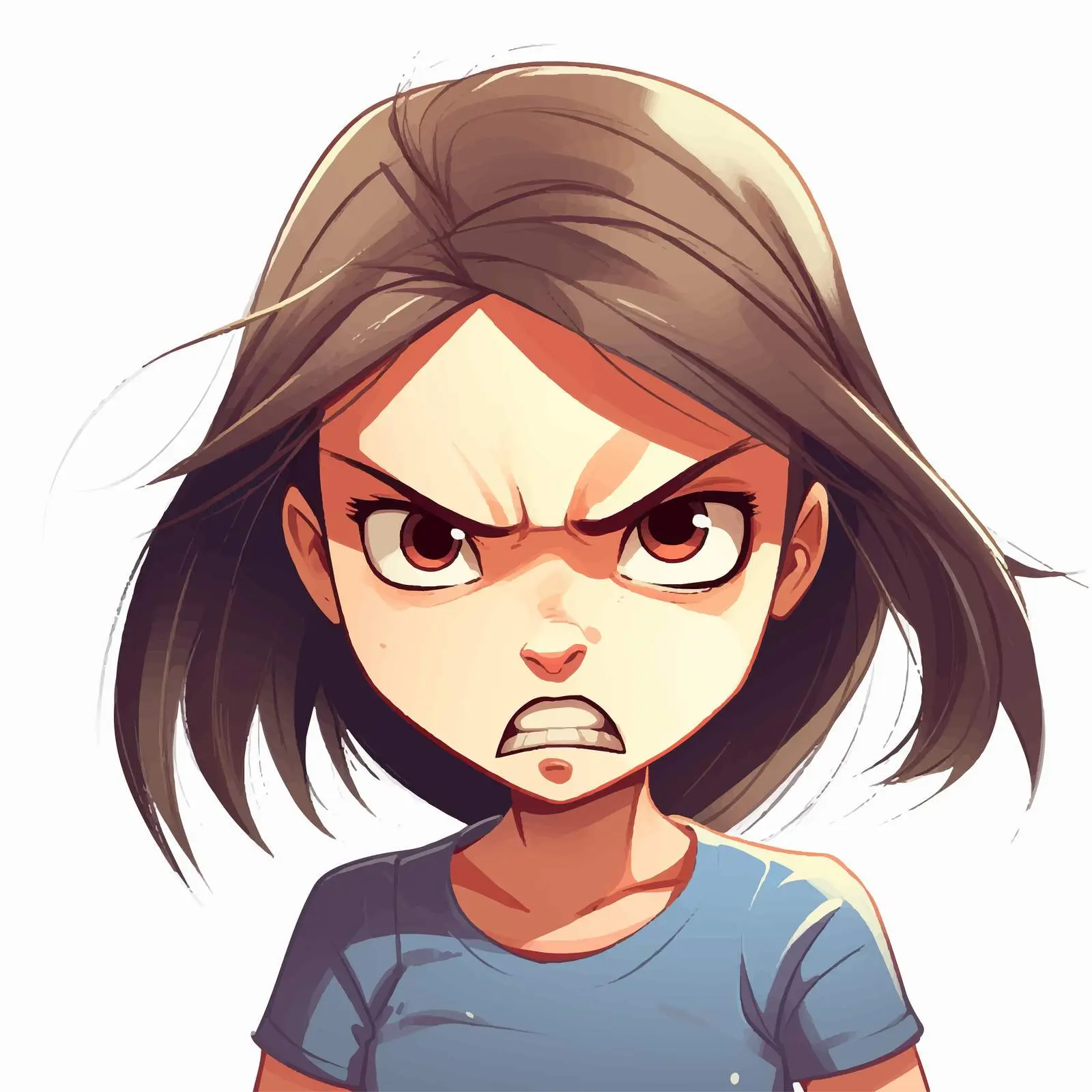 Angry Girl Cartoon Vector Illustration — free download from Dotvec