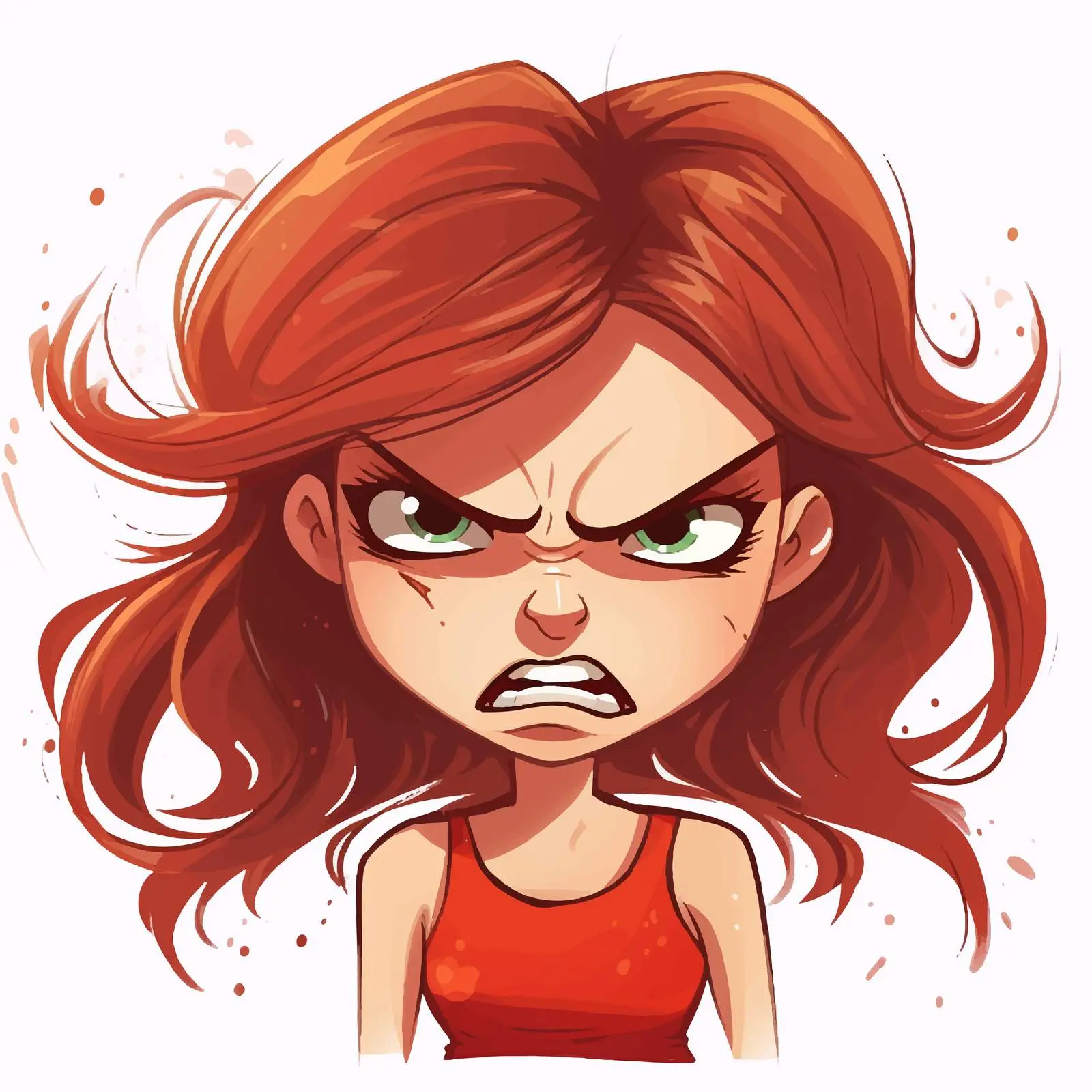 Angry Girl Cartoon Vector Illustration — free download from Dotvec