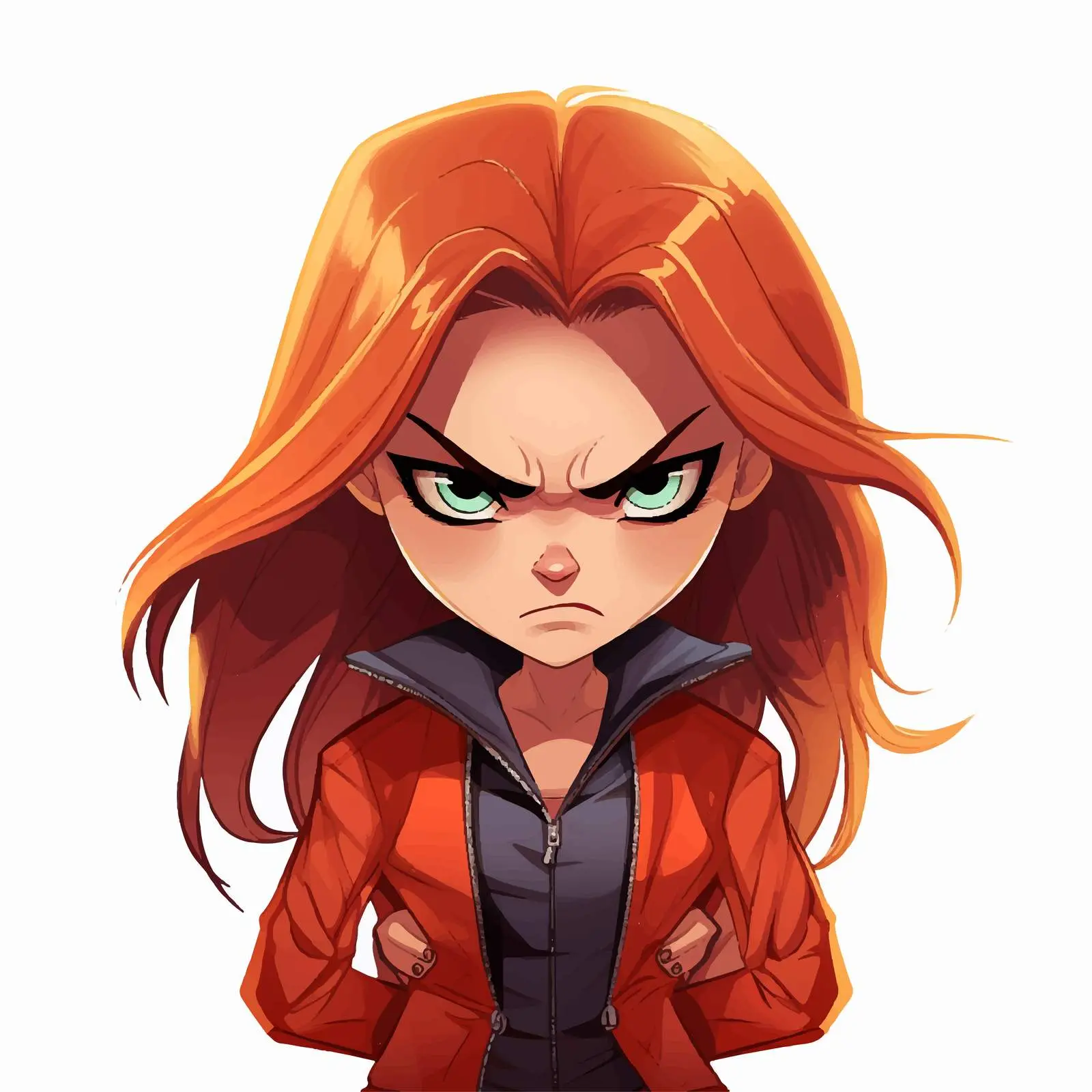 Angry Girl Cartoon Vector Illustration — free download from Dotvec
