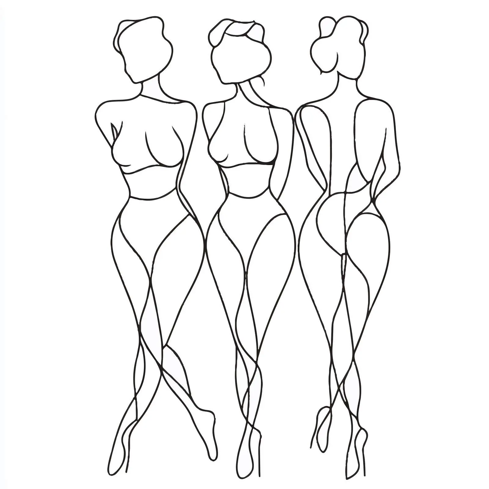 Black and White Vector Illustration of Women's Body — free download from Dotvec