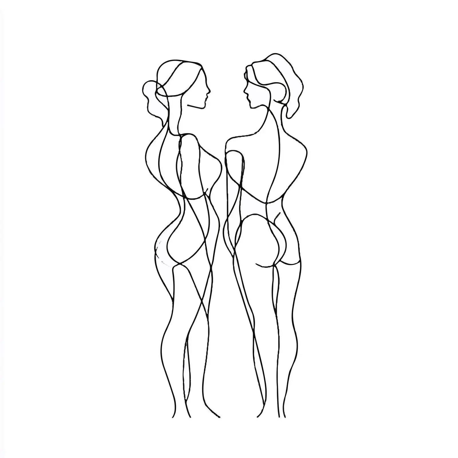 Black and White Outline of Women's Body — free download from Dotvec
