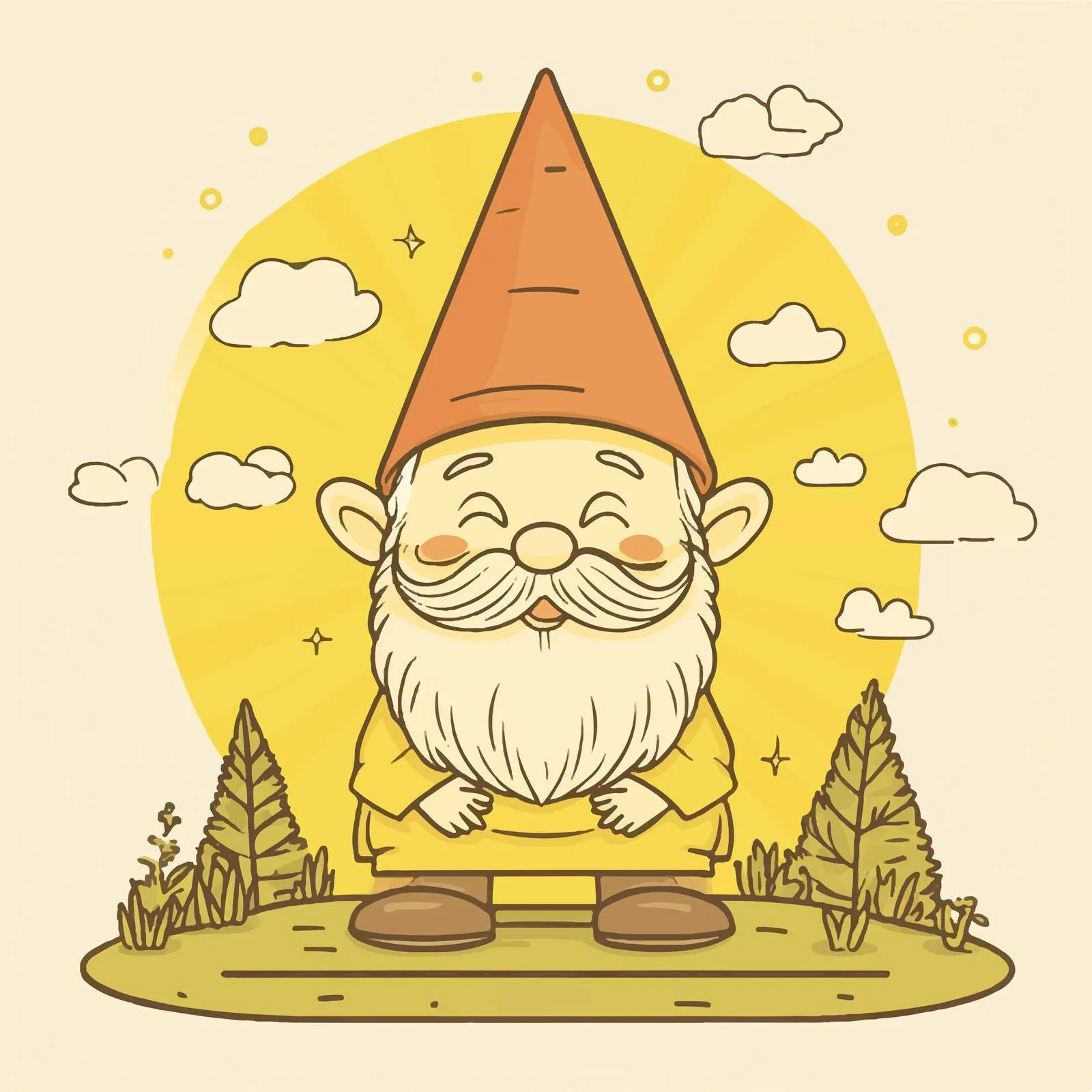 Cute Garden Gnome Vector Illustration — free download from Dotvec