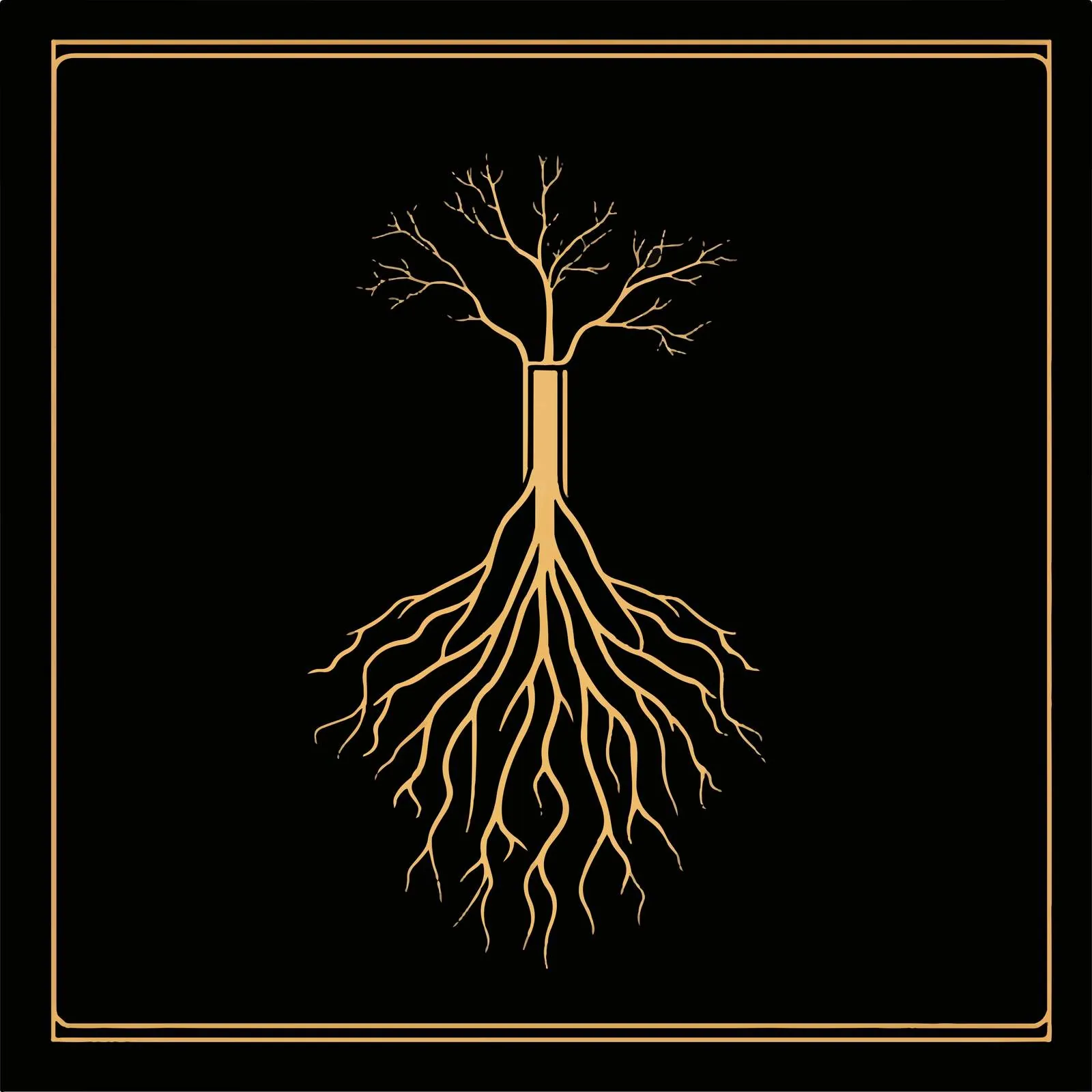 Underground Tree Root Vector Outline Logo — free download from Dotvec