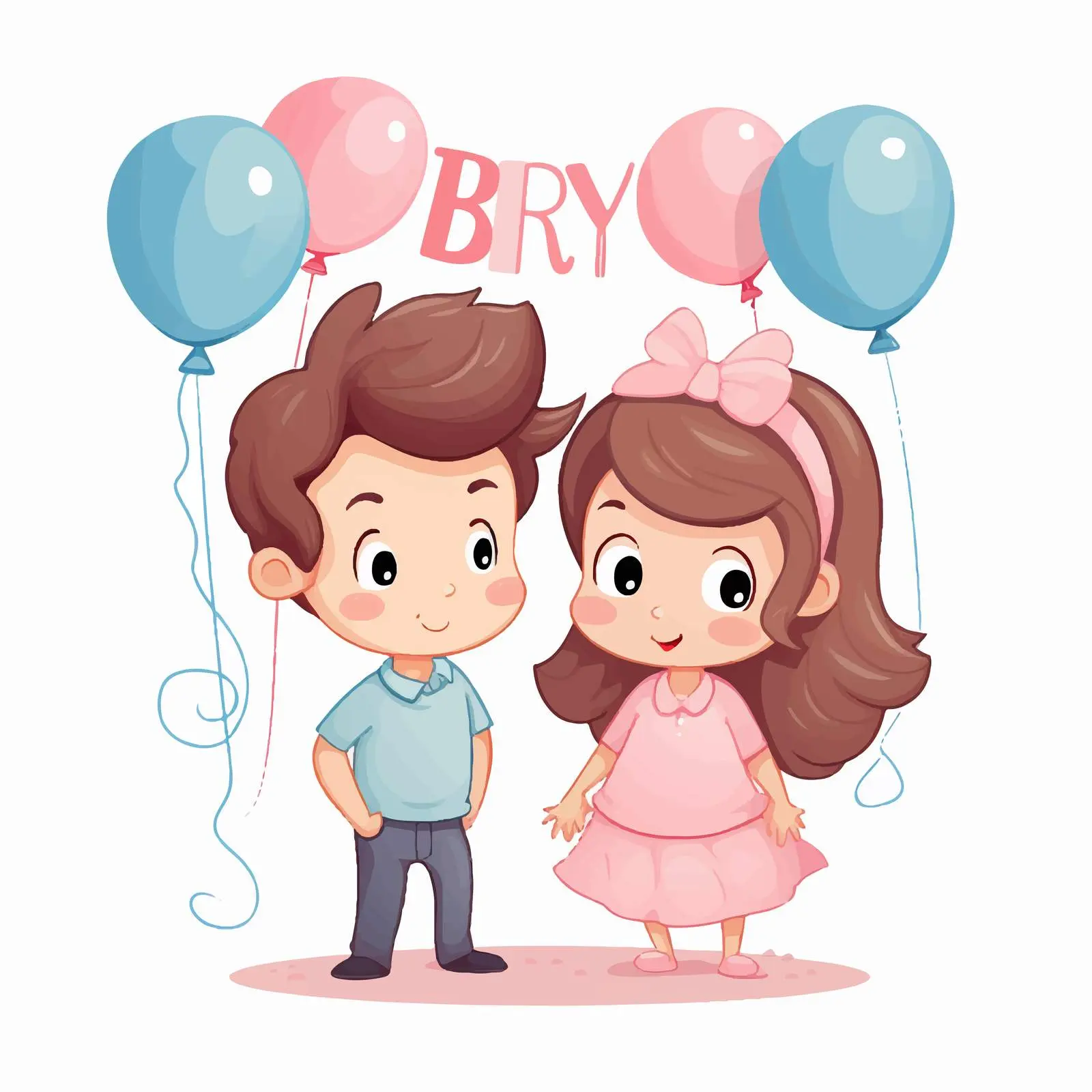 Cute Gender Reveal Party Poster Design — free download from Dotvec
