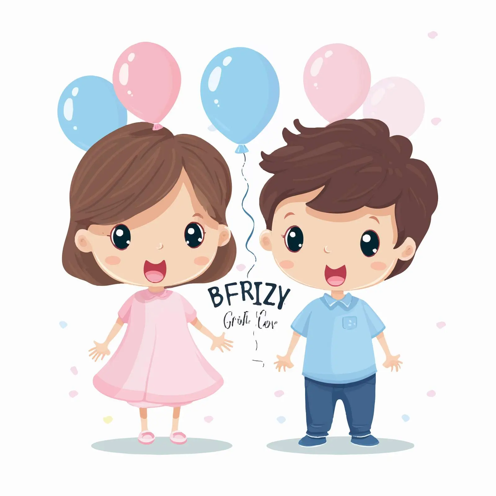 Cute Gender Reveal Party Poster Design — free download from Dotvec