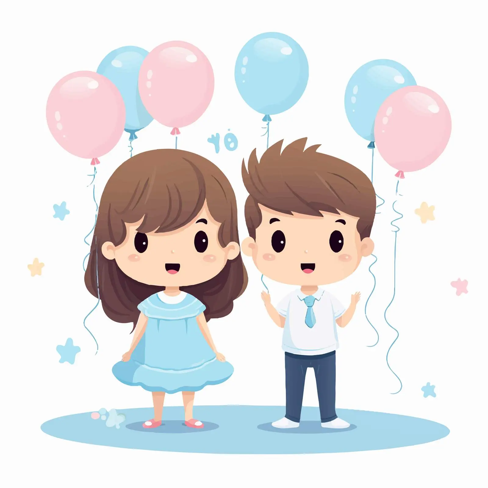Cute Gender Reveal Party Vector Poster Design — free download from Dotvec