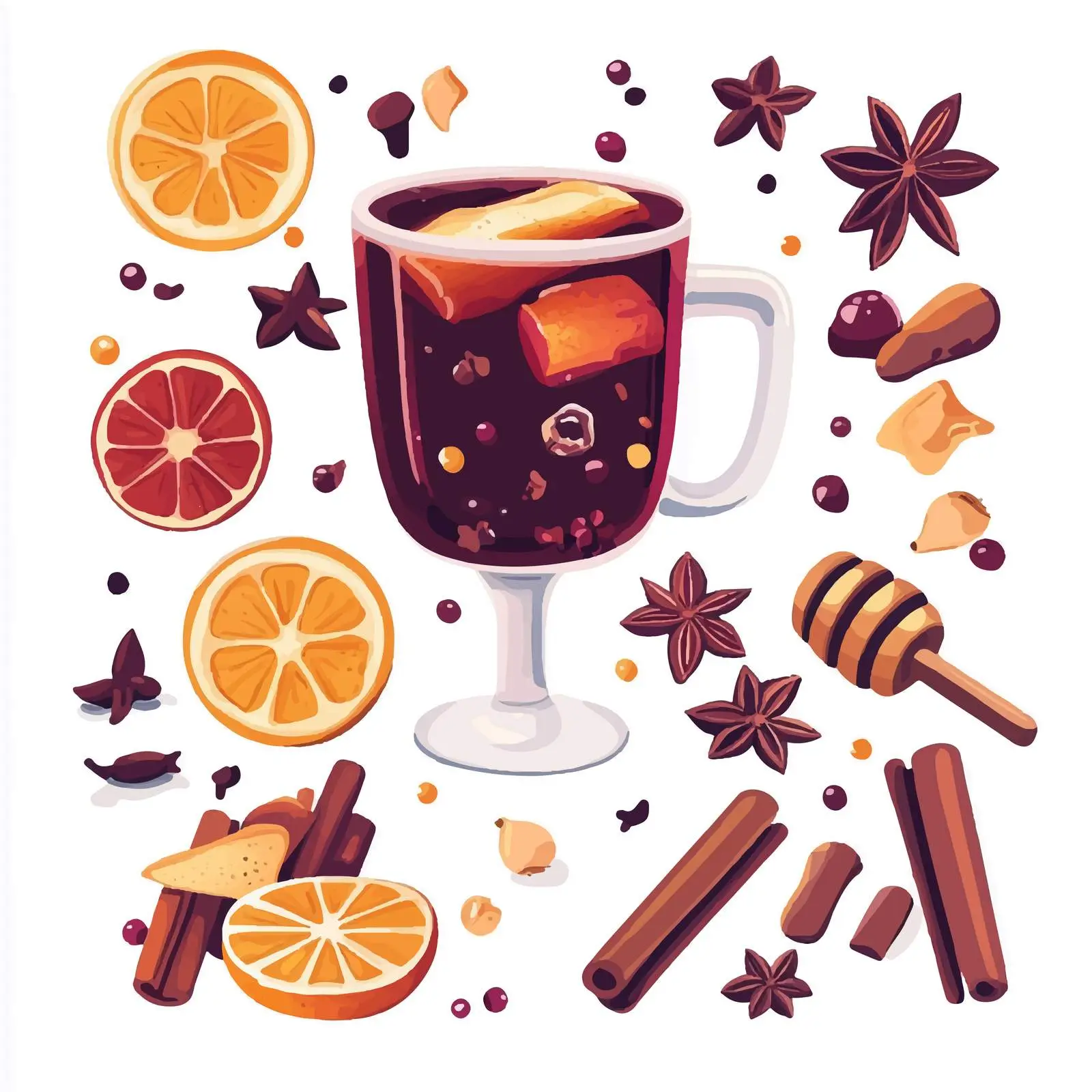 Mulled Wine Elements Vector Set — free download from Dotvec
