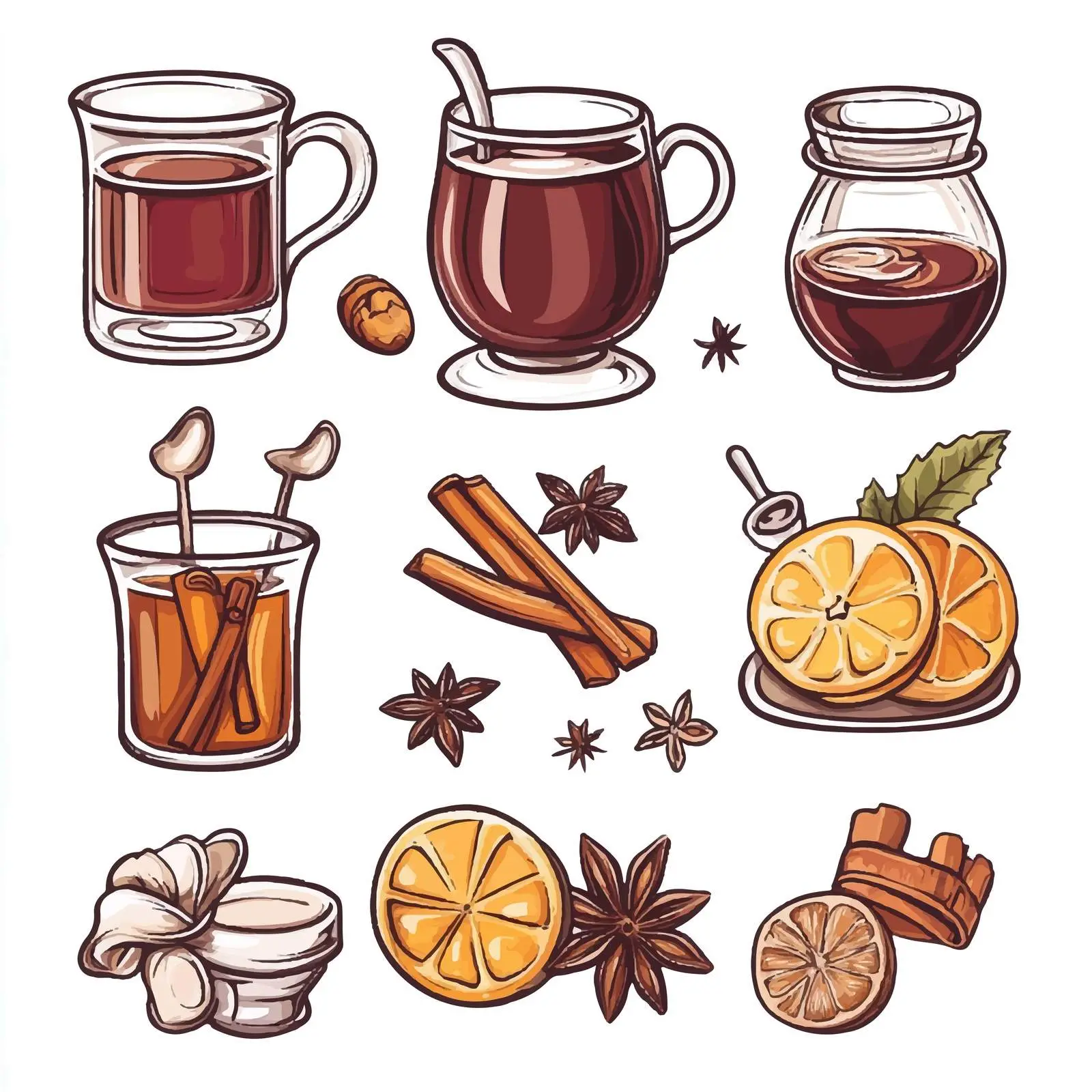Mulled Wine Elements Vector Collection — free download from Dotvec
