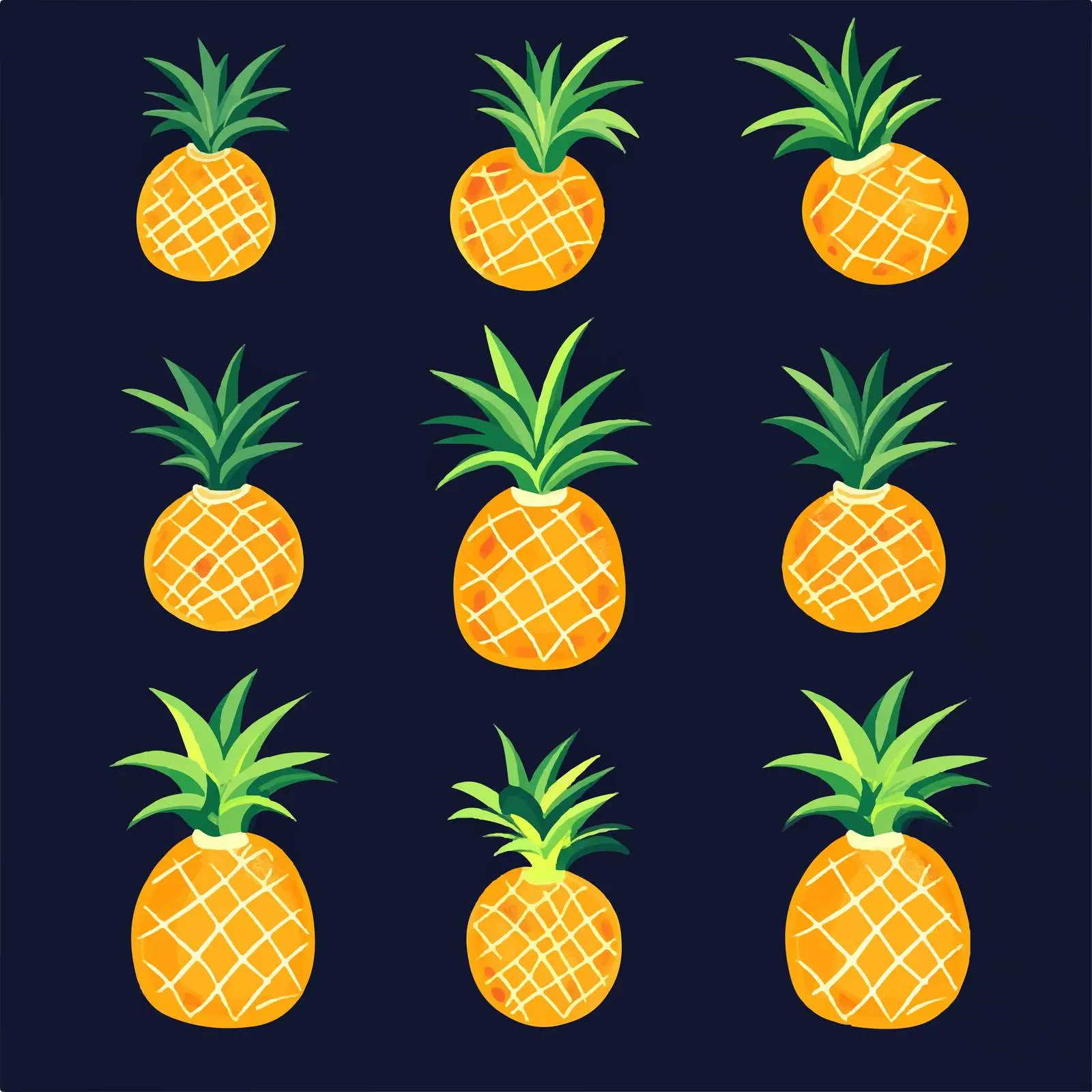 Flat Vector Illustration of Pineapple Fruits — free download from Dotvec