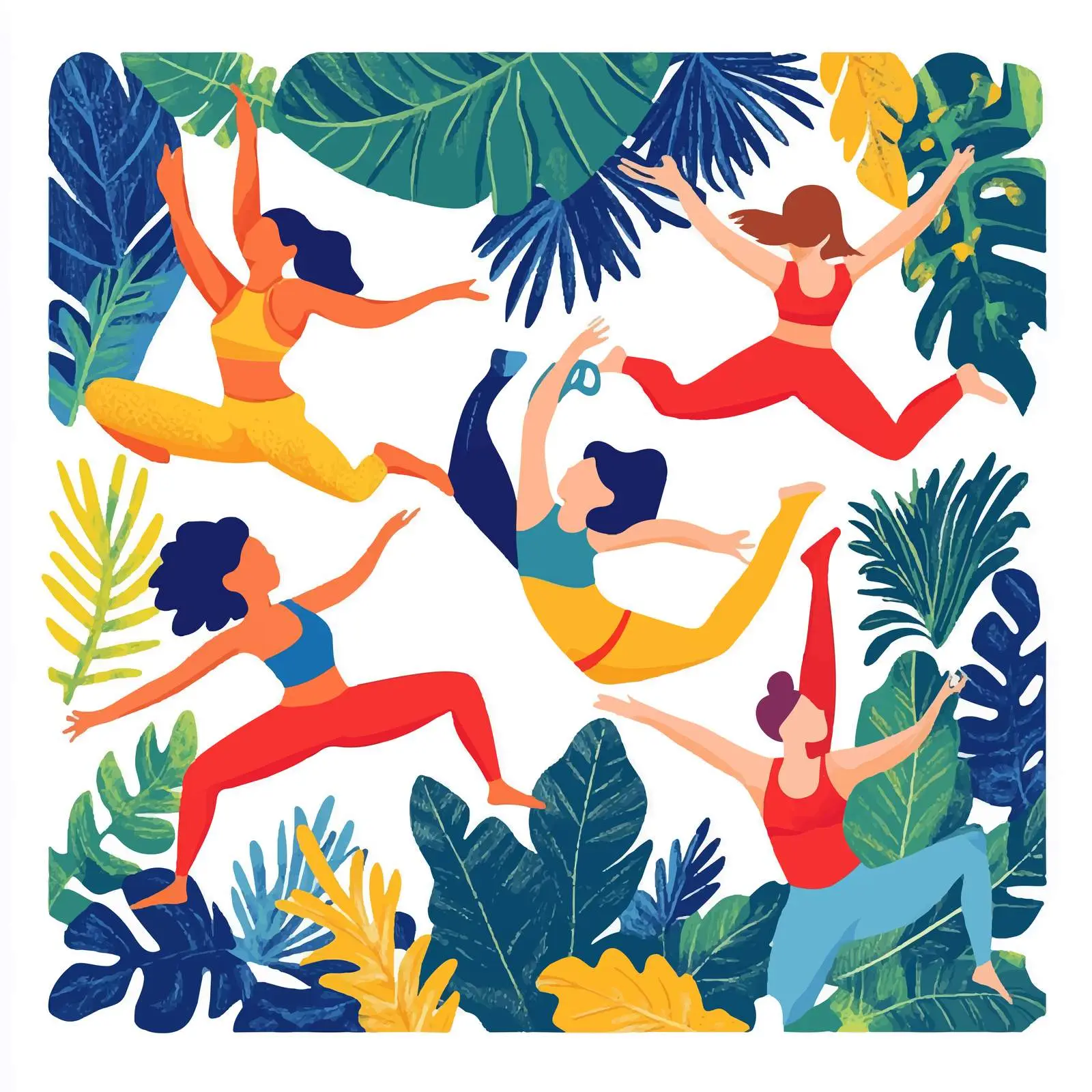 Colorful Illustrations of Children Practicing Yoga — free download from Dotvec