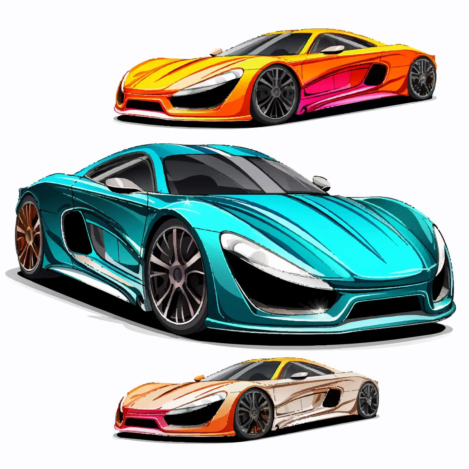 Colorful Car Vector Transformation Illustration — free download from Dotvec